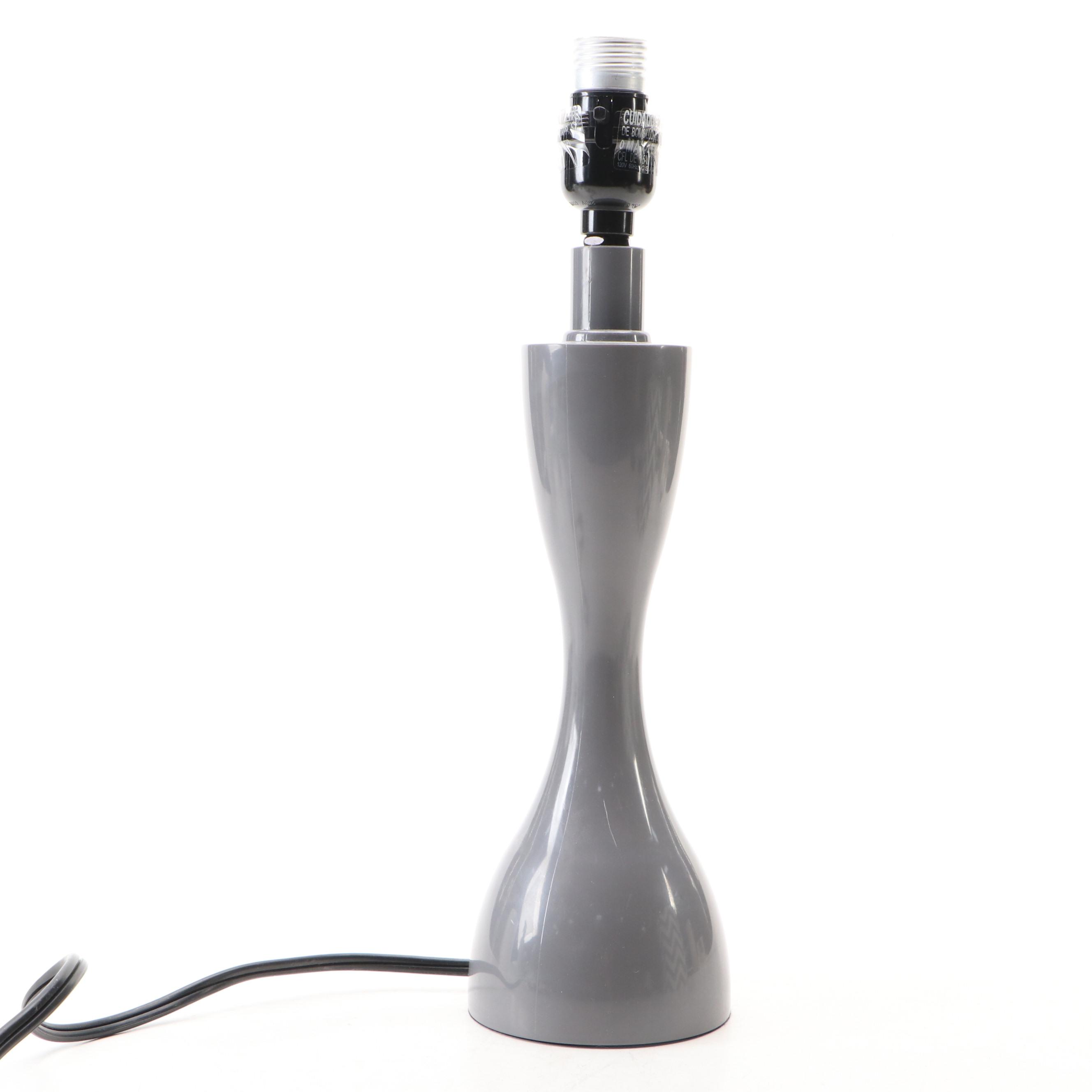 Contemporary Gray Chevron Table Lamp