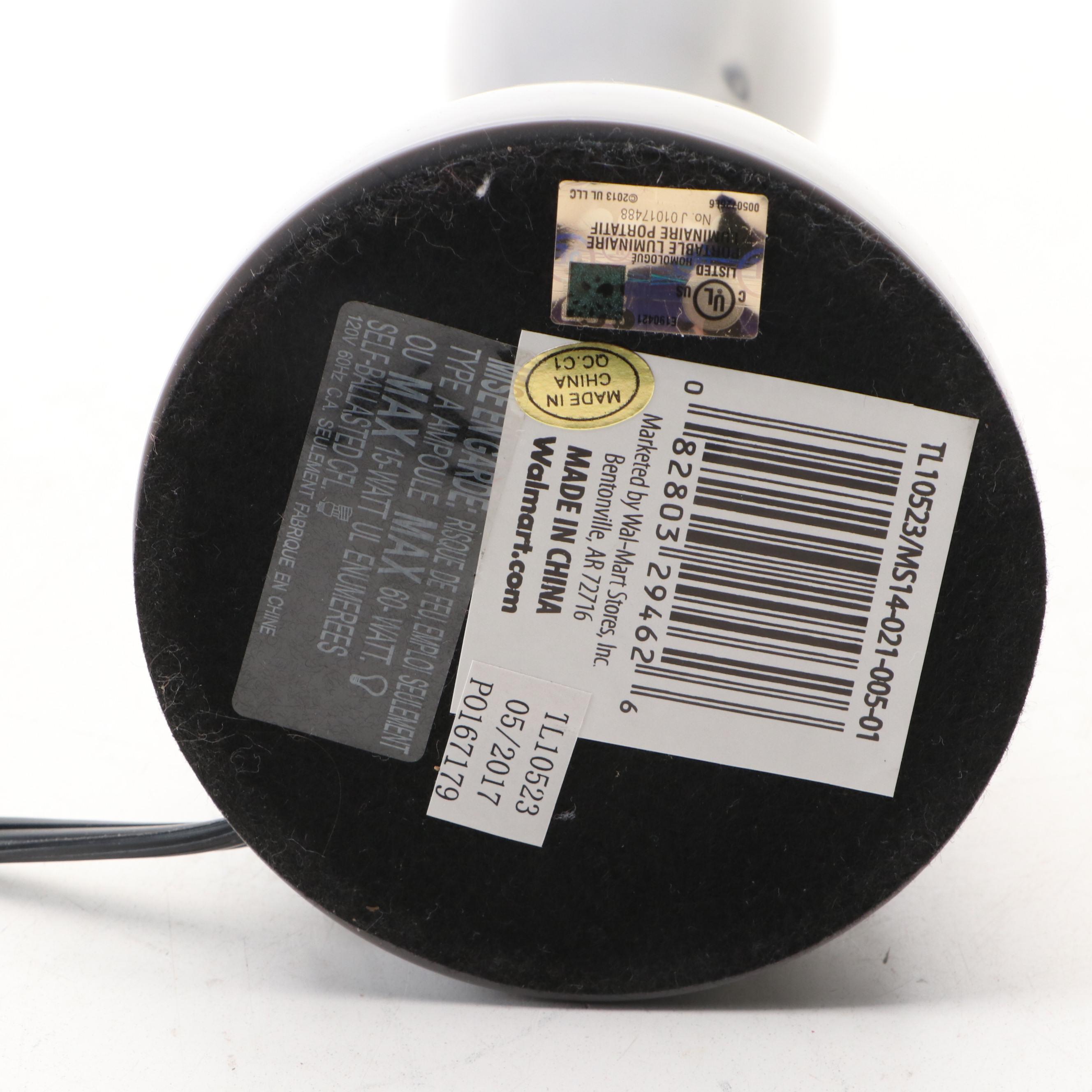 Contemporary Gray Chevron Table Lamp