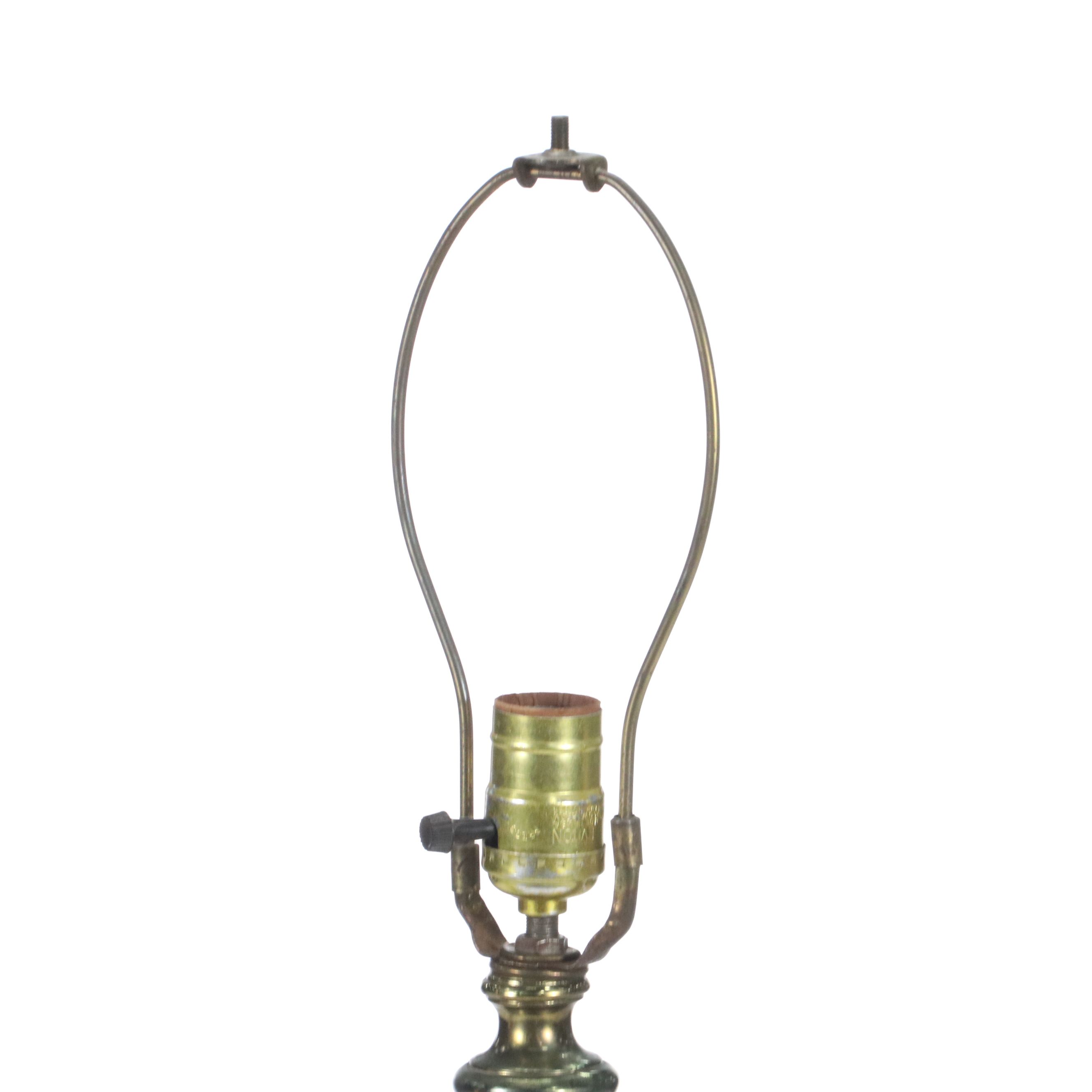 Falkenstein Style Iridescent Amber Glass with Other Pillar Table Lamp