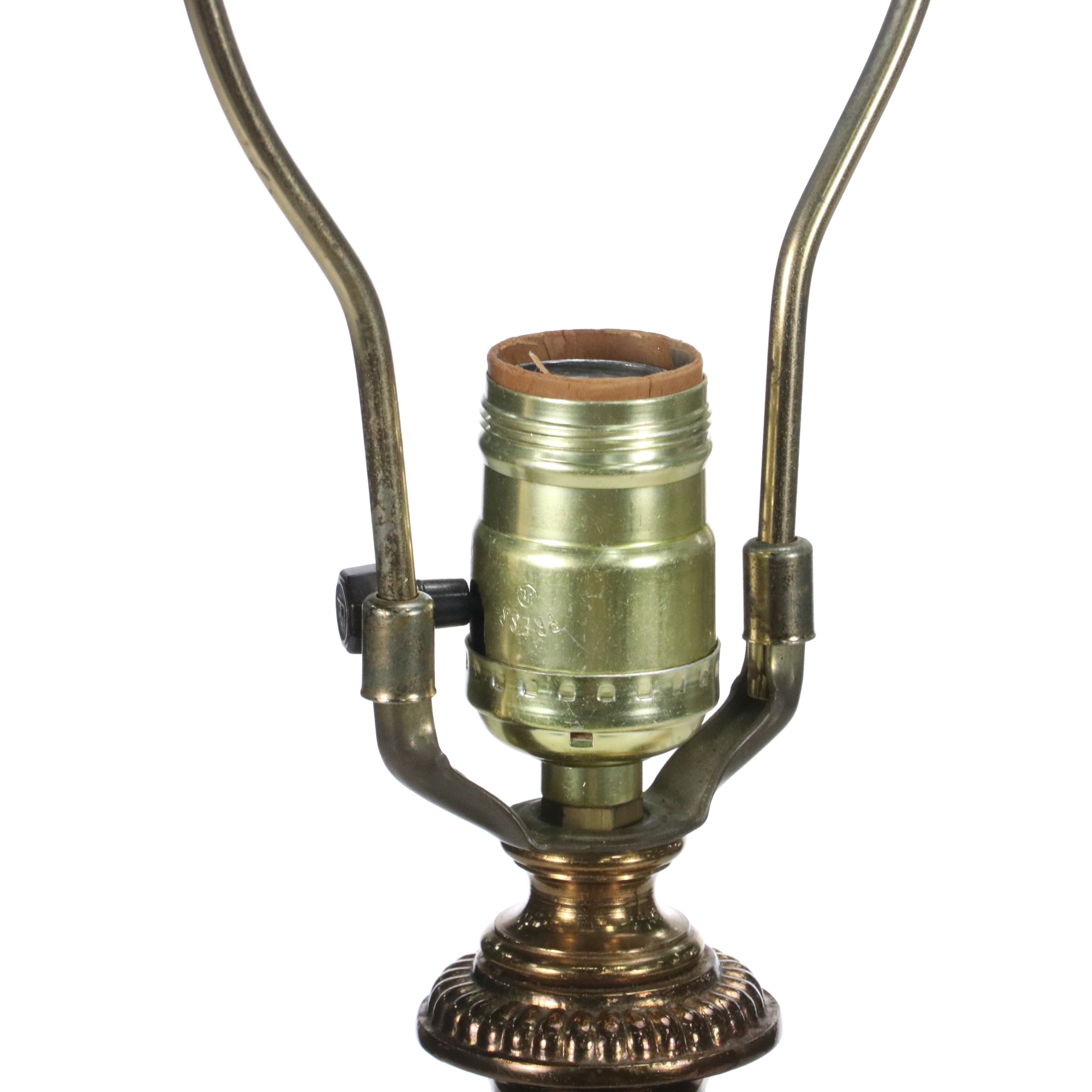 Falkenstein Style Iridescent Amber Glass with Other Pillar Table Lamp