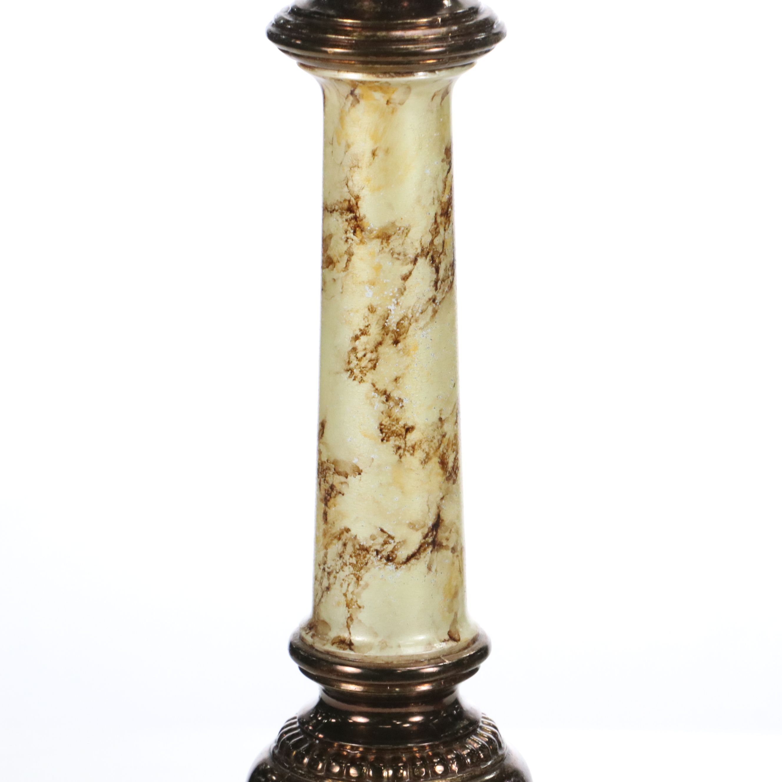 Falkenstein Style Iridescent Amber Glass with Other Pillar Table Lamp
