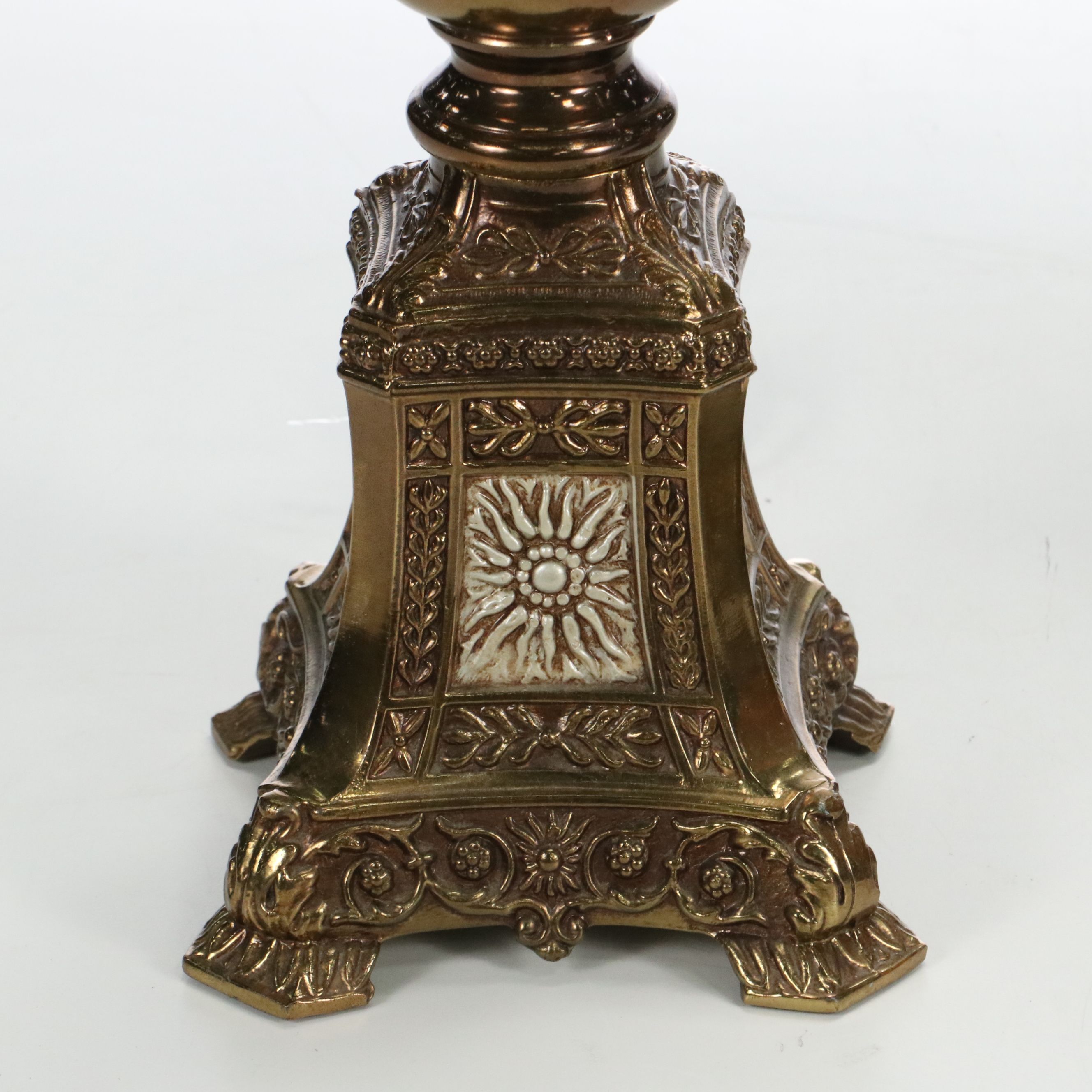 Falkenstein Style Iridescent Amber Glass with Other Pillar Table Lamp