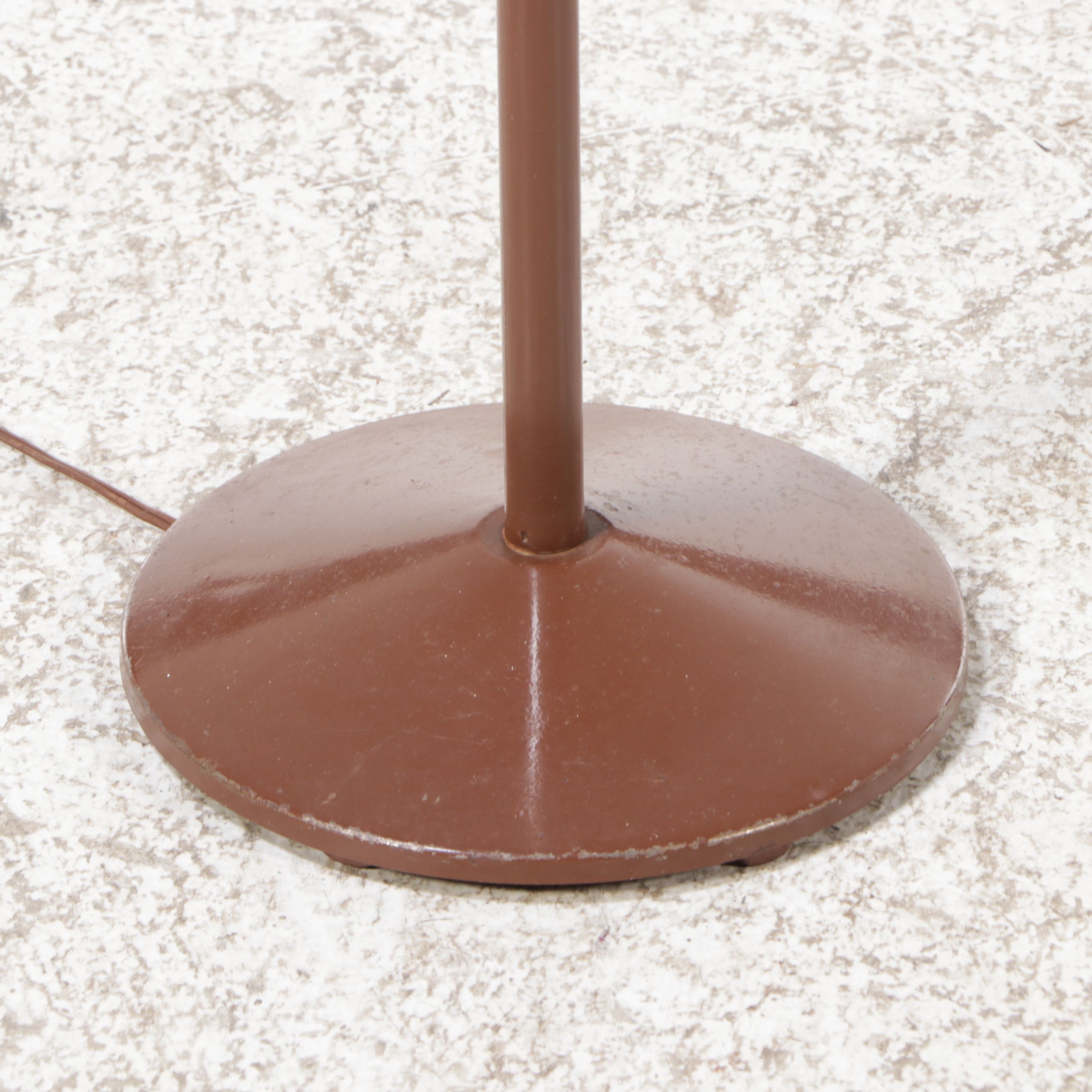 MCM Gerald Thurston Style Chocolate Brown Atomic Triple Cone Floor Lamp, 1950s