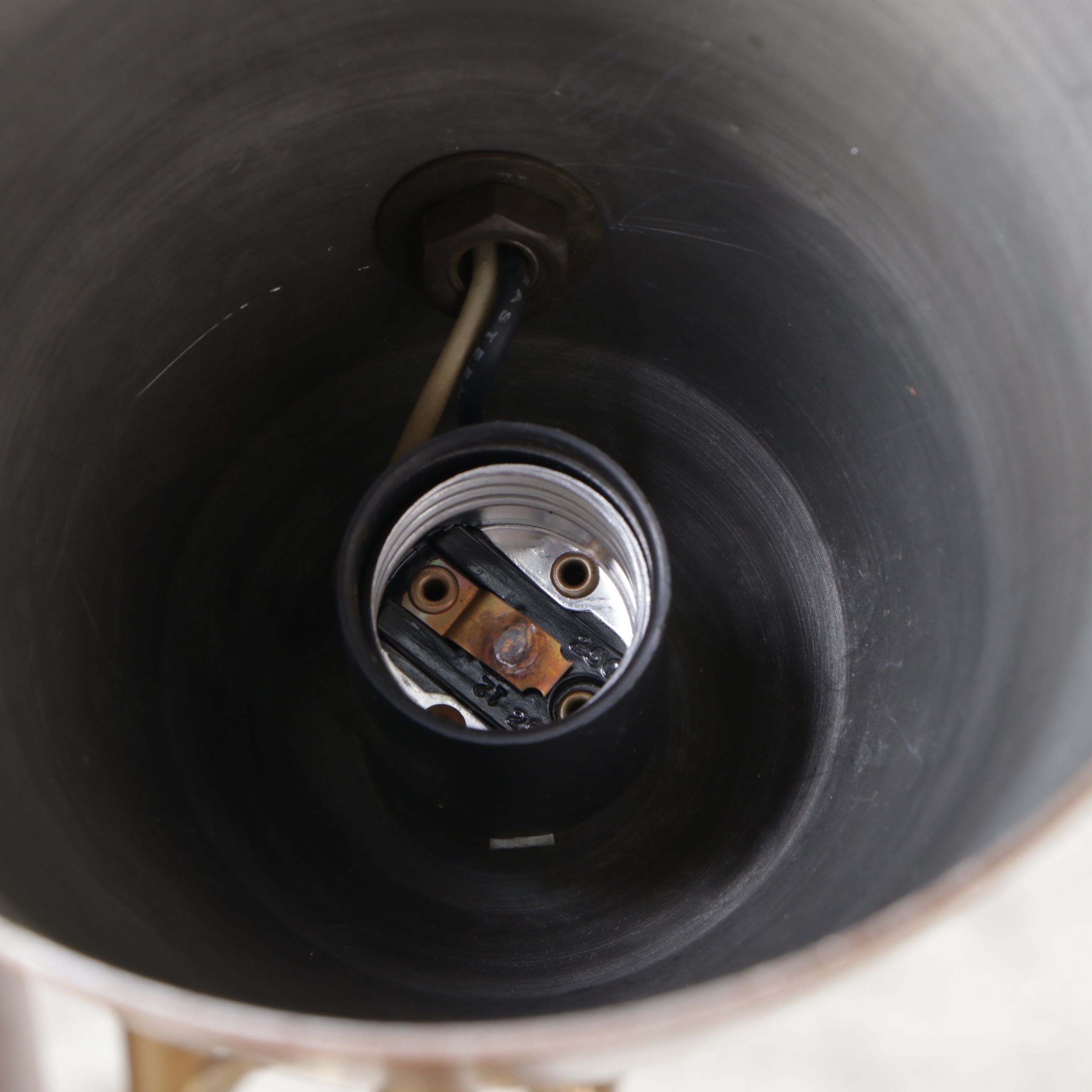 MCM Gerald Thurston Style Chocolate Brown Atomic Triple Cone Floor Lamp, 1950s