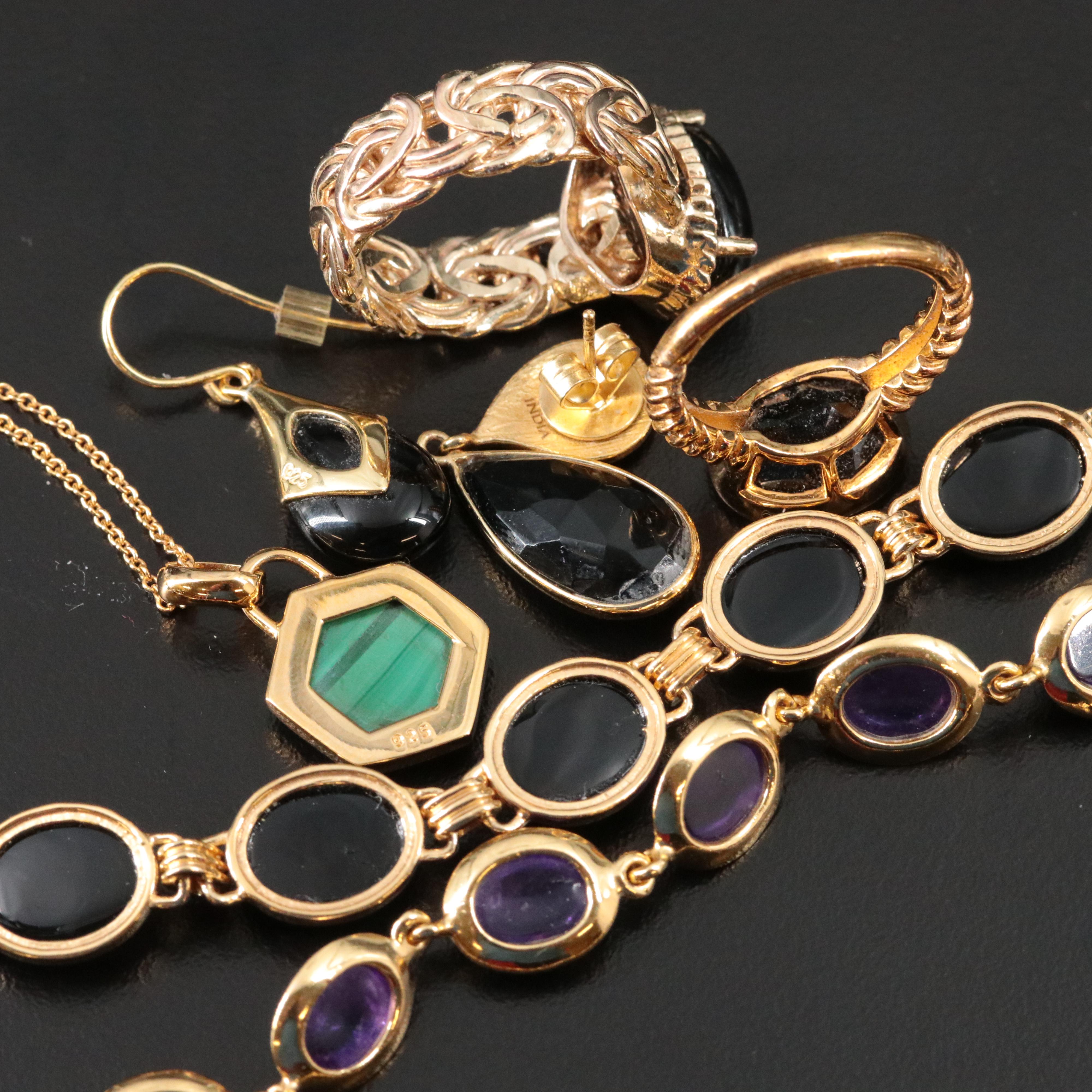 Sterling Gold-Tone Gemstone Jewelry Collection