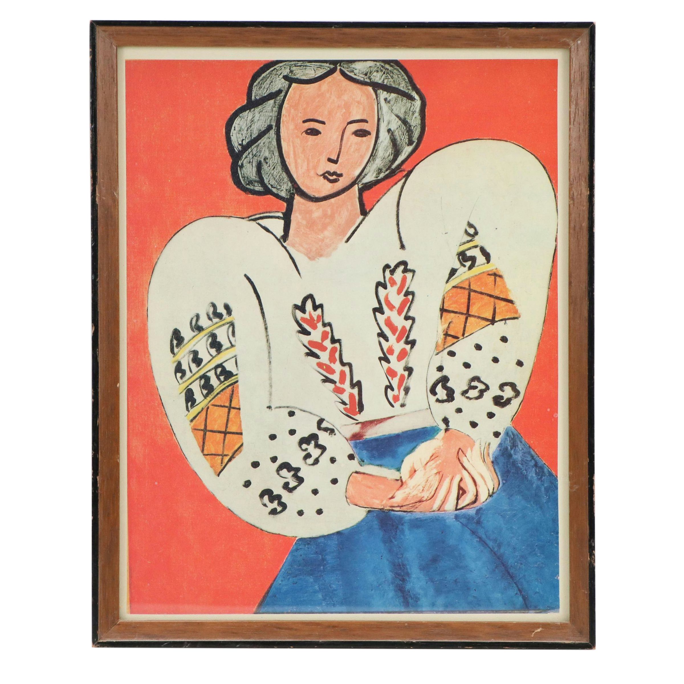 Henri Matisse Serigraph of the Painting "The Romanian Blouse," Mid-20th Century