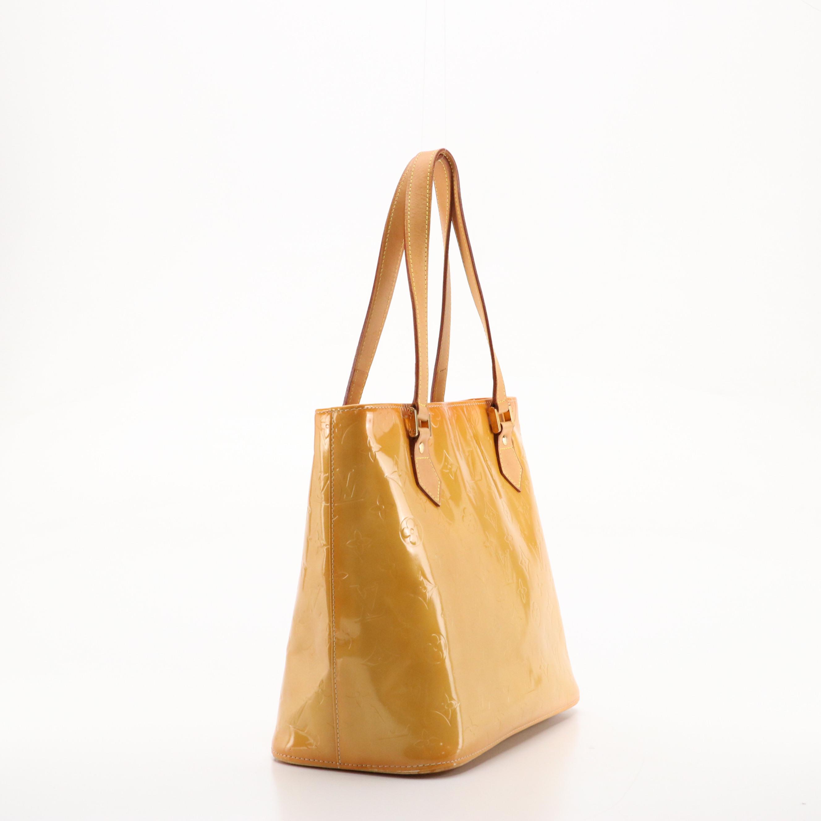 Louis Vuitton Houston Shoulder Bag in Yellow Monogram Vernis Leather