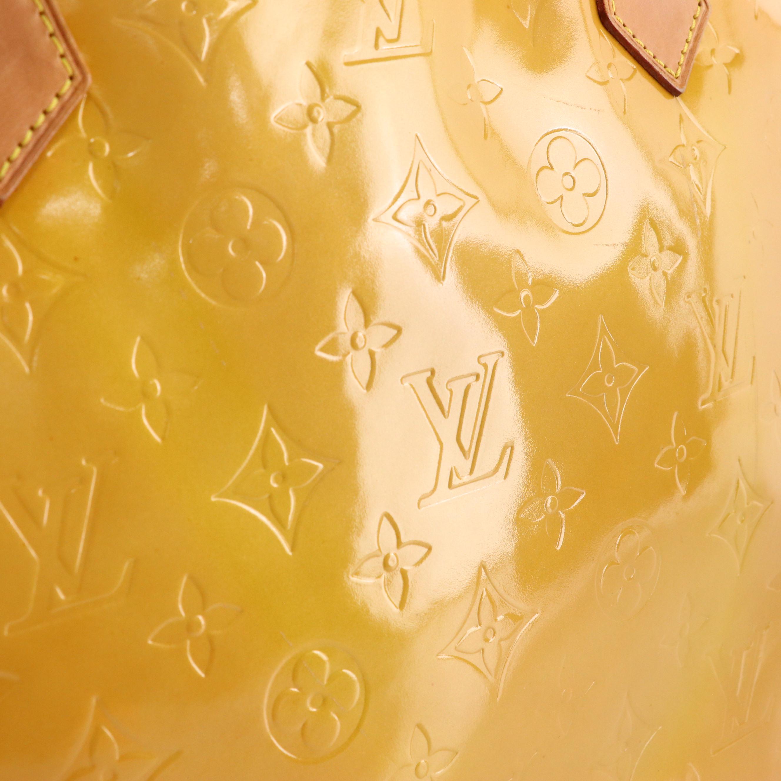 Louis Vuitton Houston Shoulder Bag in Yellow Monogram Vernis Leather