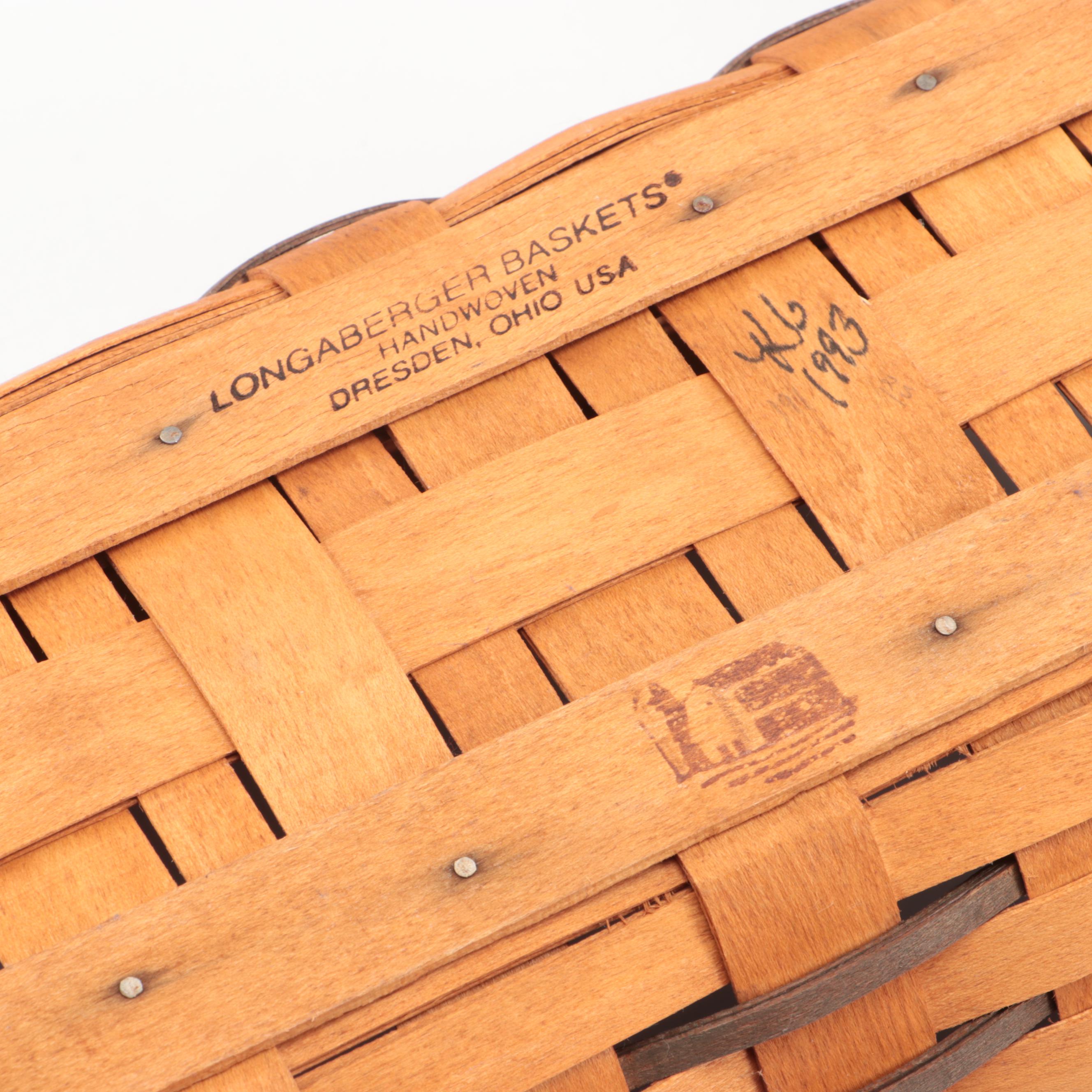 Longaberger Splint Wood Baskets and Fabric Liners