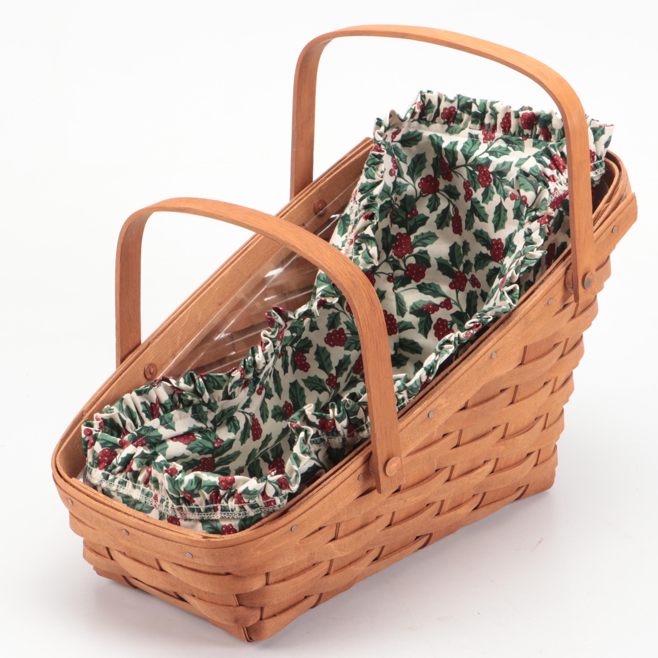 Longaberger Splint Wood Baskets and Fabric Liners