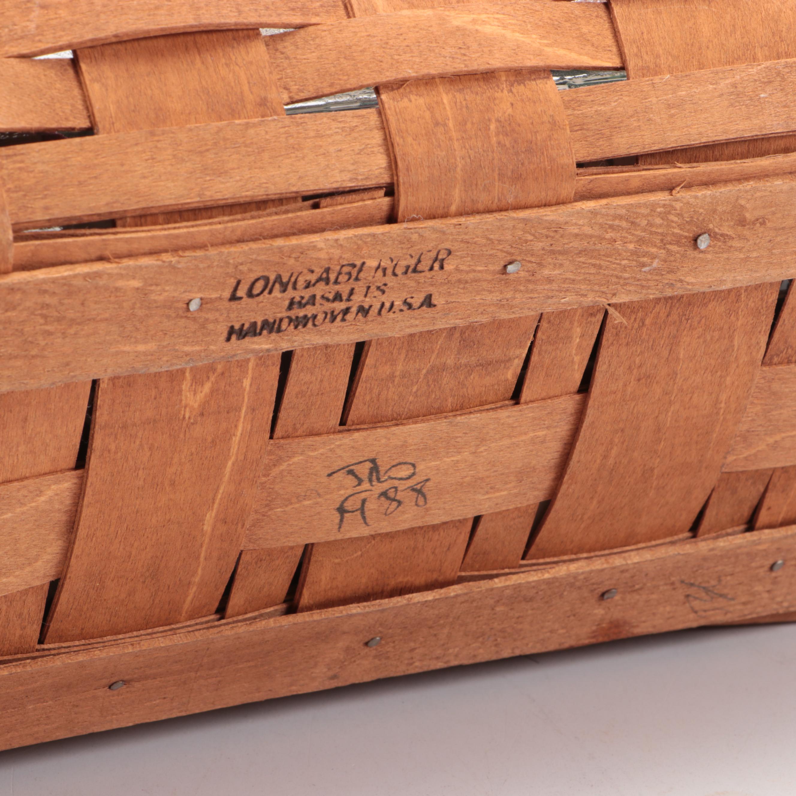 Longaberger Splint Wood Baskets and Fabric Liners