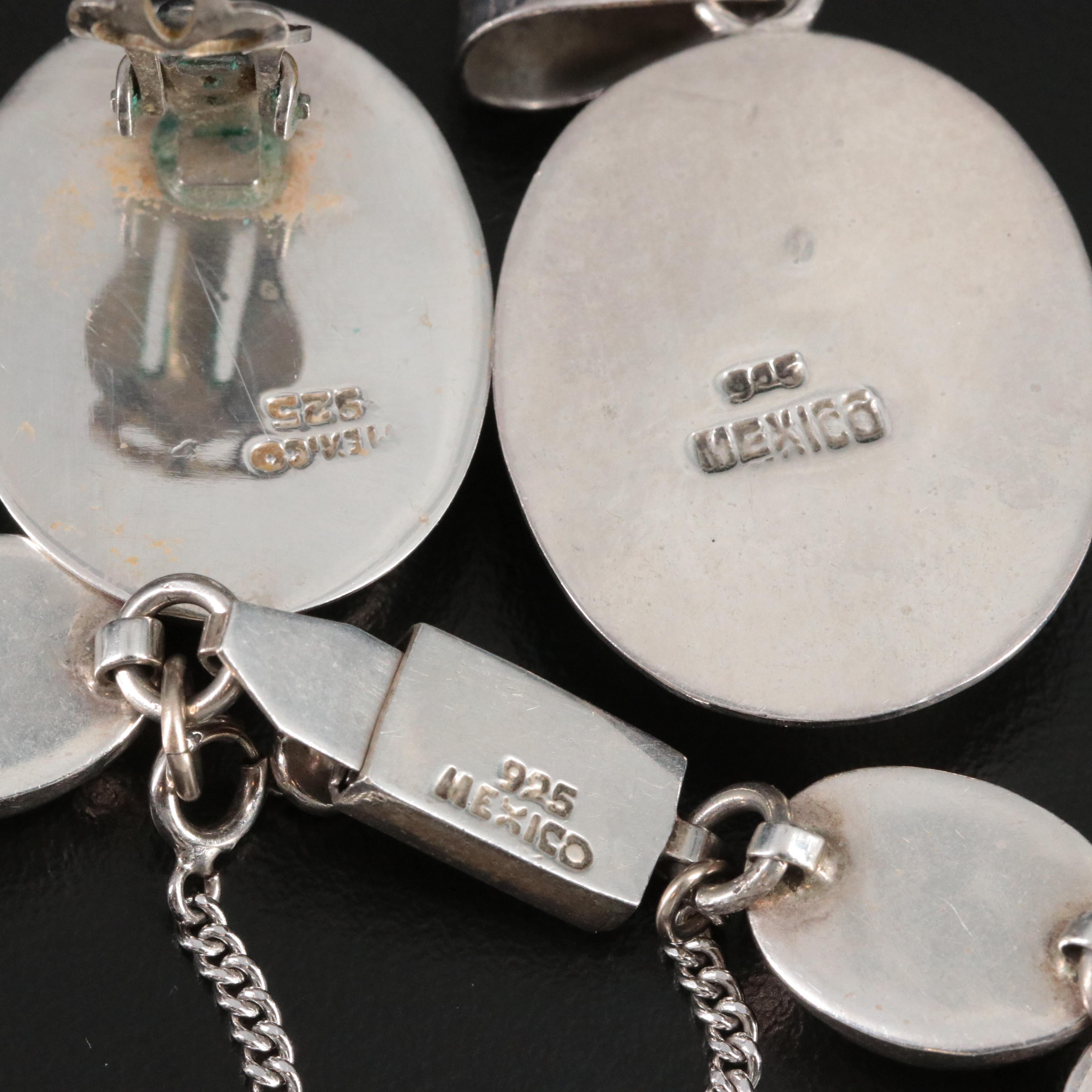 Mexican Sterling Faux Coral Jewelry Collection