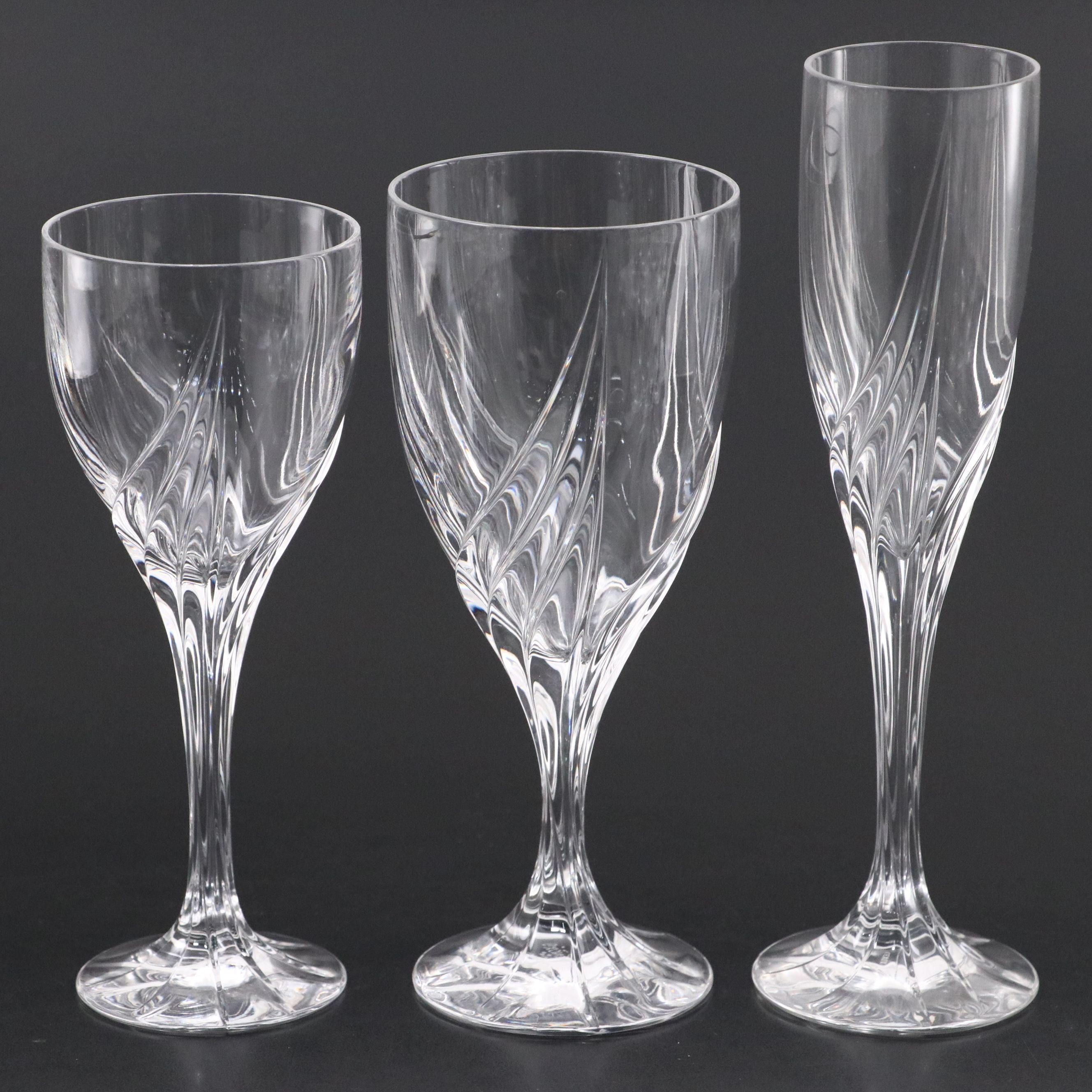 Lenox "Debut" Crystal Champagne Flutes, Wine Glasses, and Iced Tea Glasses