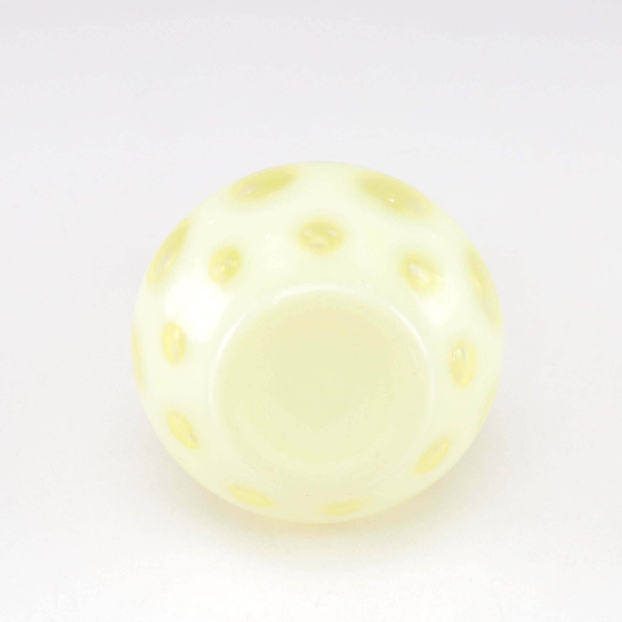 Uranium Glass Coin Dot Cruet & Rose Bowl