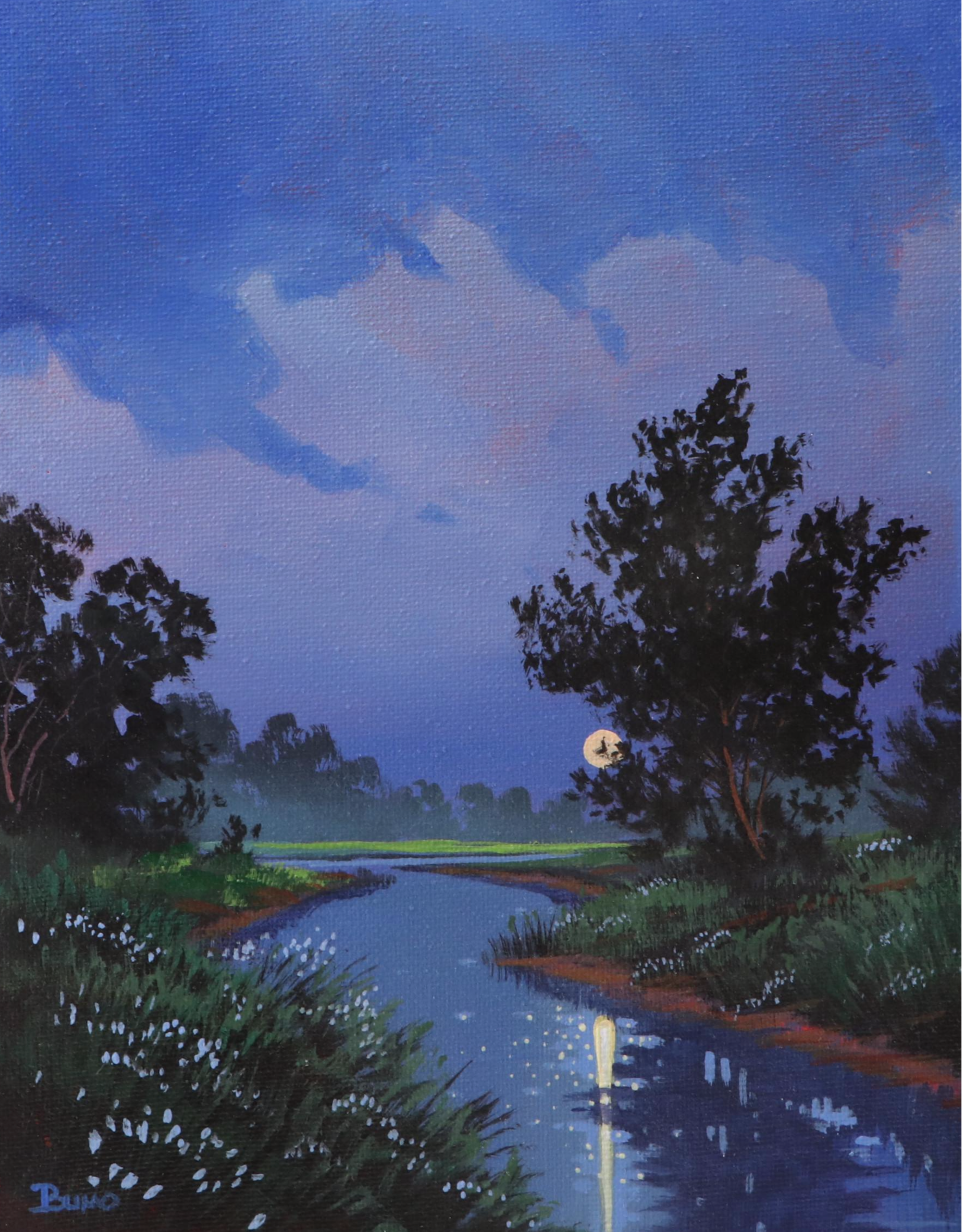 Doug "Bumo" Johnpeer Nocturne Landscape Oil Painting, 2025