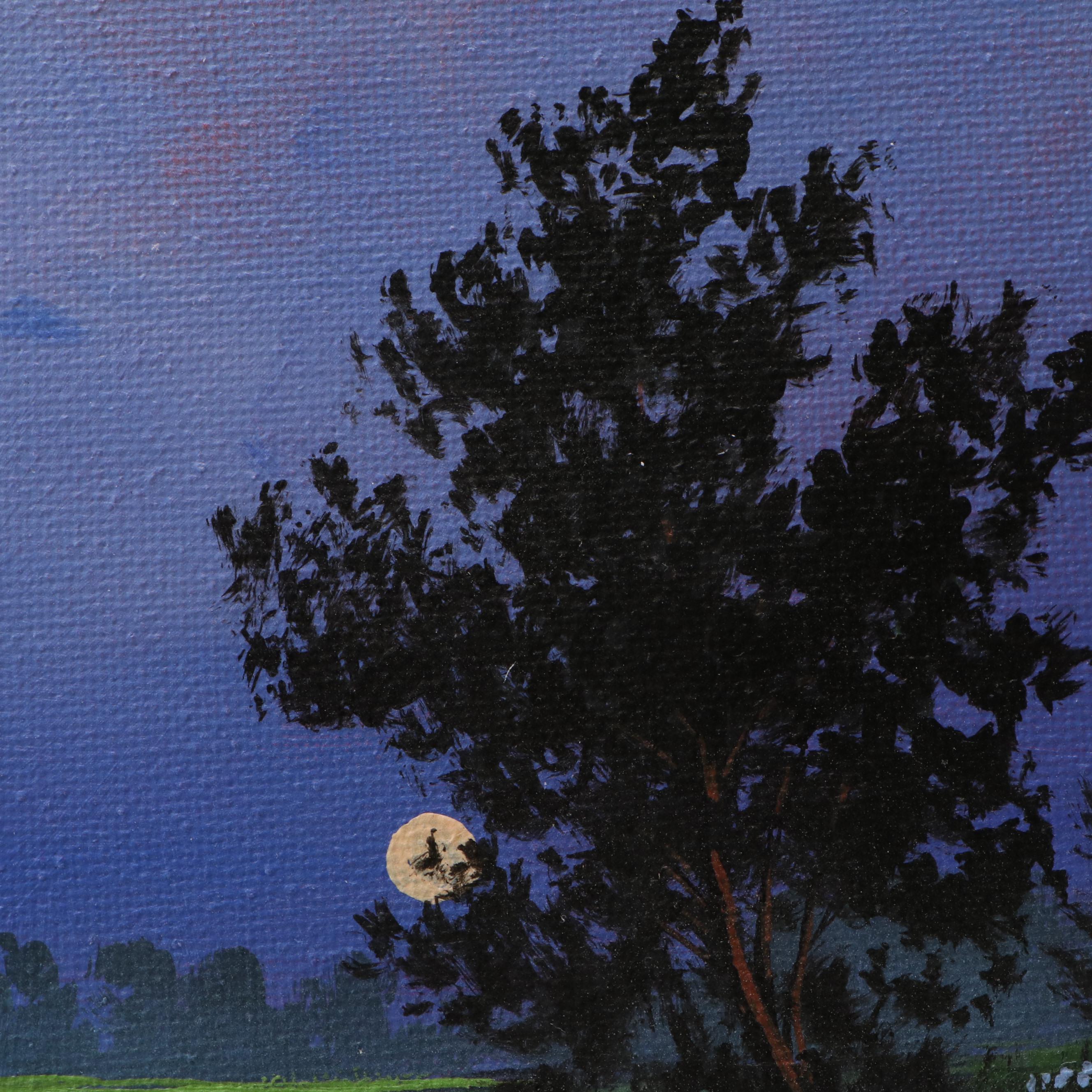 Doug "Bumo" Johnpeer Nocturne Landscape Oil Painting, 2025