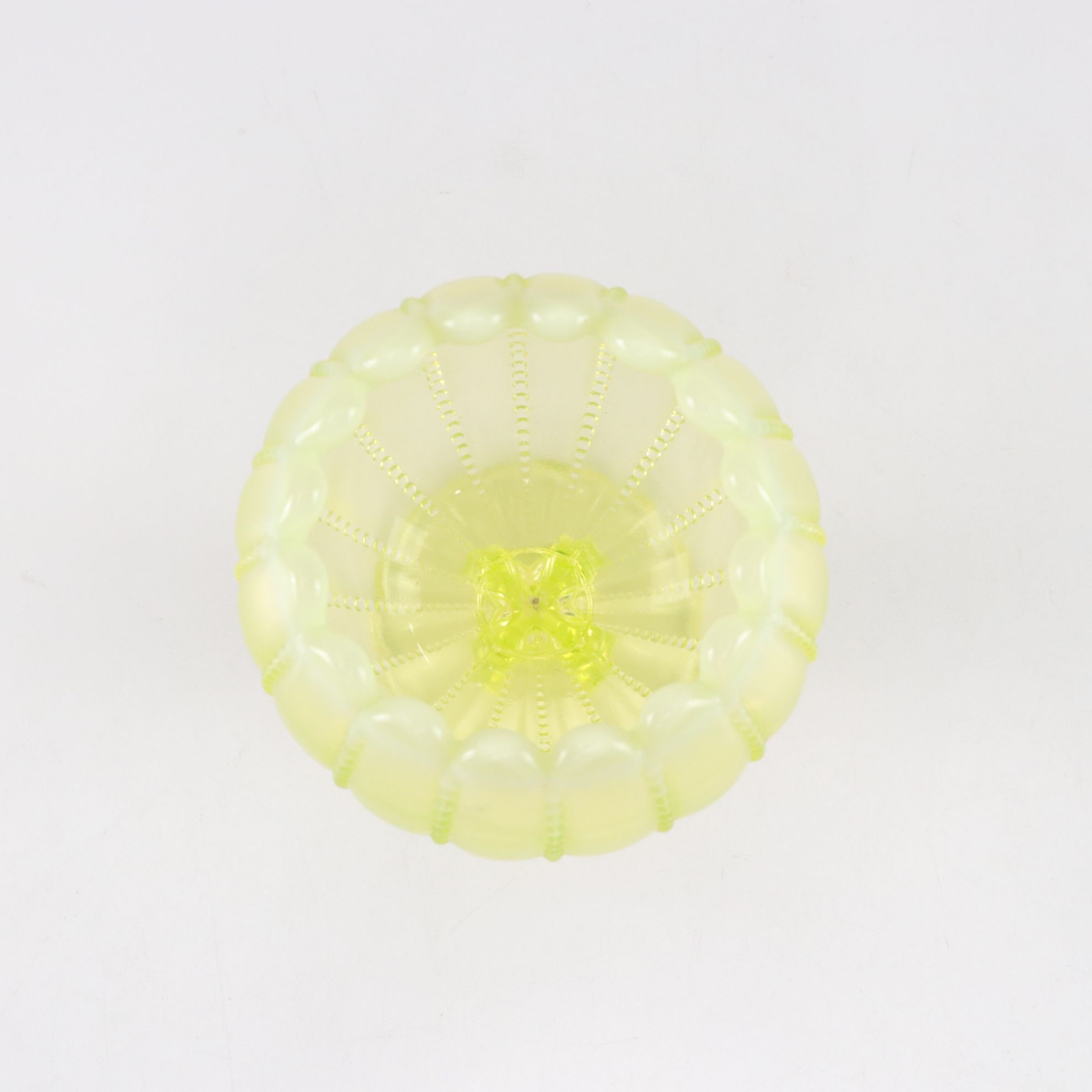 Uranium Glass Coin Dot Cruet & Rose Bowl