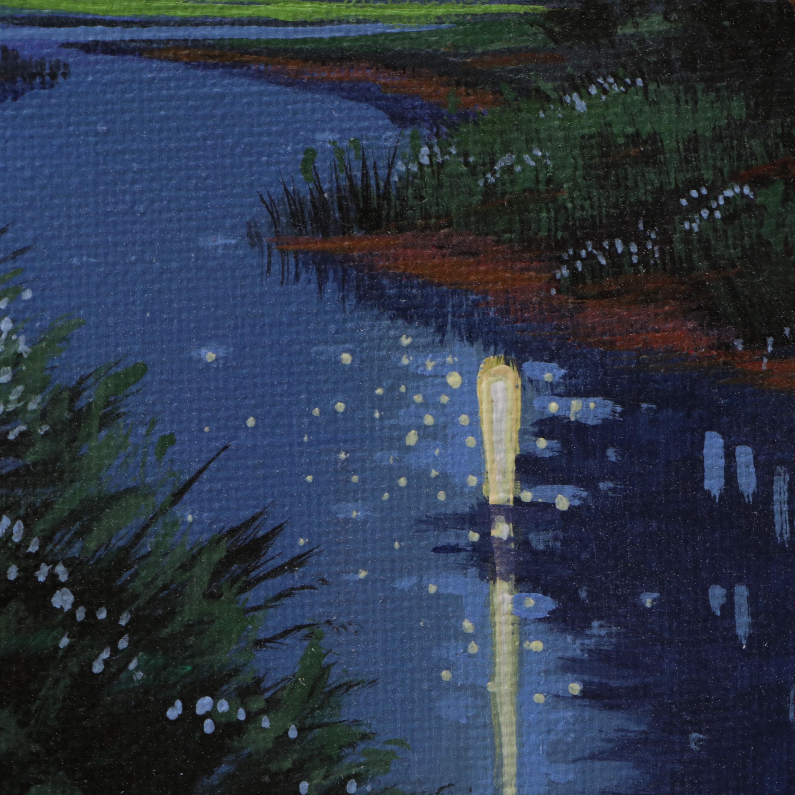 Doug "Bumo" Johnpeer Nocturne Landscape Oil Painting, 2025