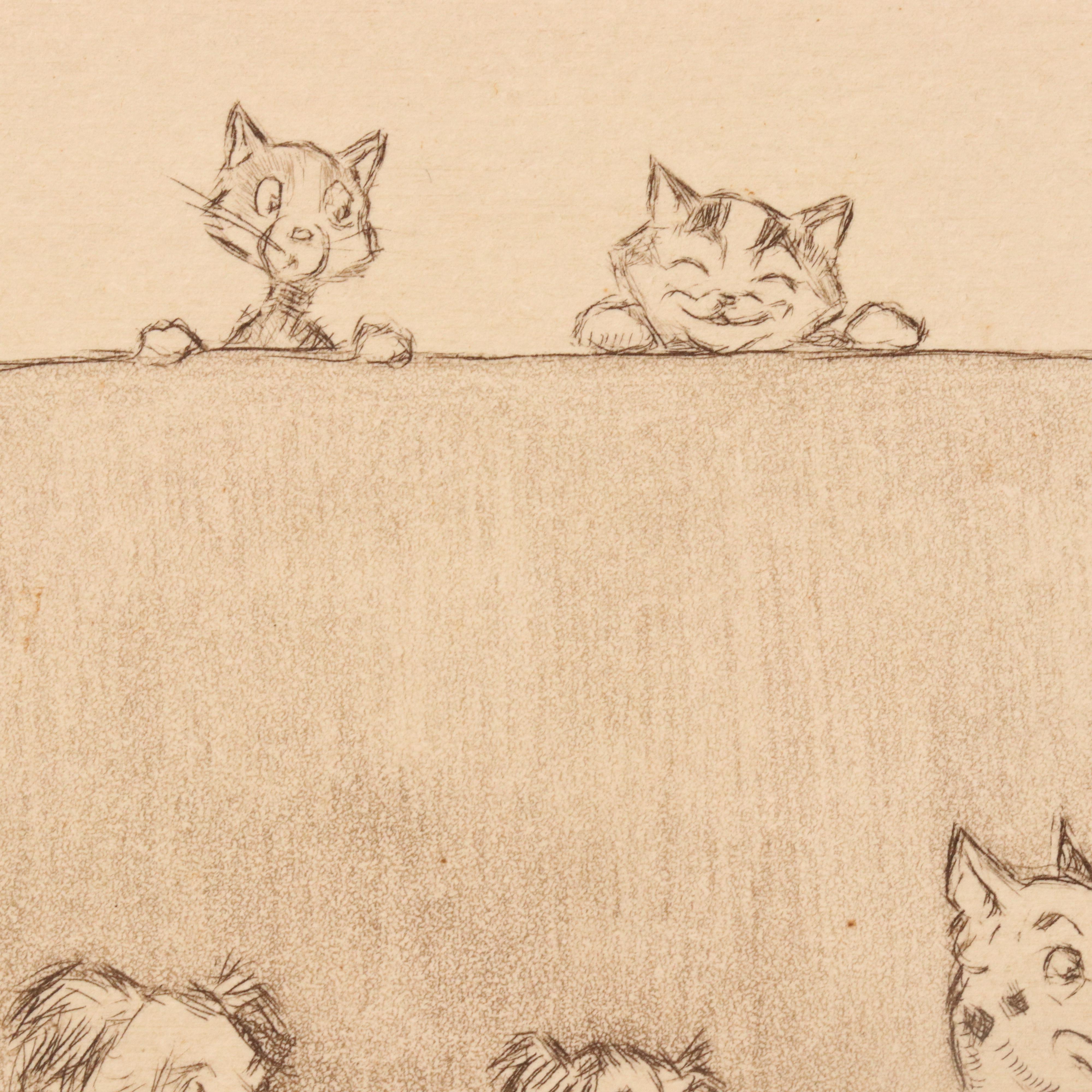 Boris O'Klein "L'Inauguration" Etching from "Dirty Dogs of Paris" Suite