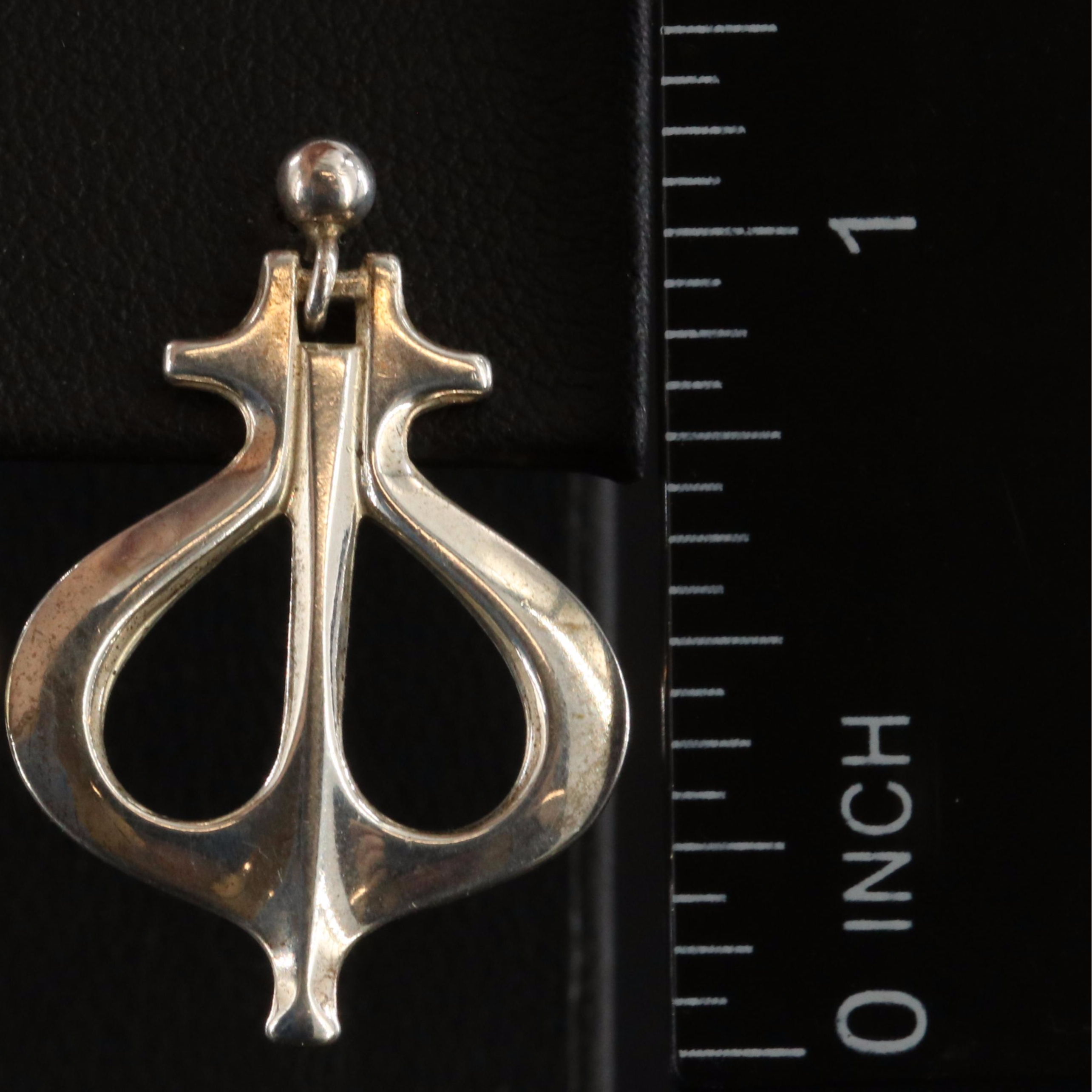 David Andersen Sterling Viking Ship Earrings