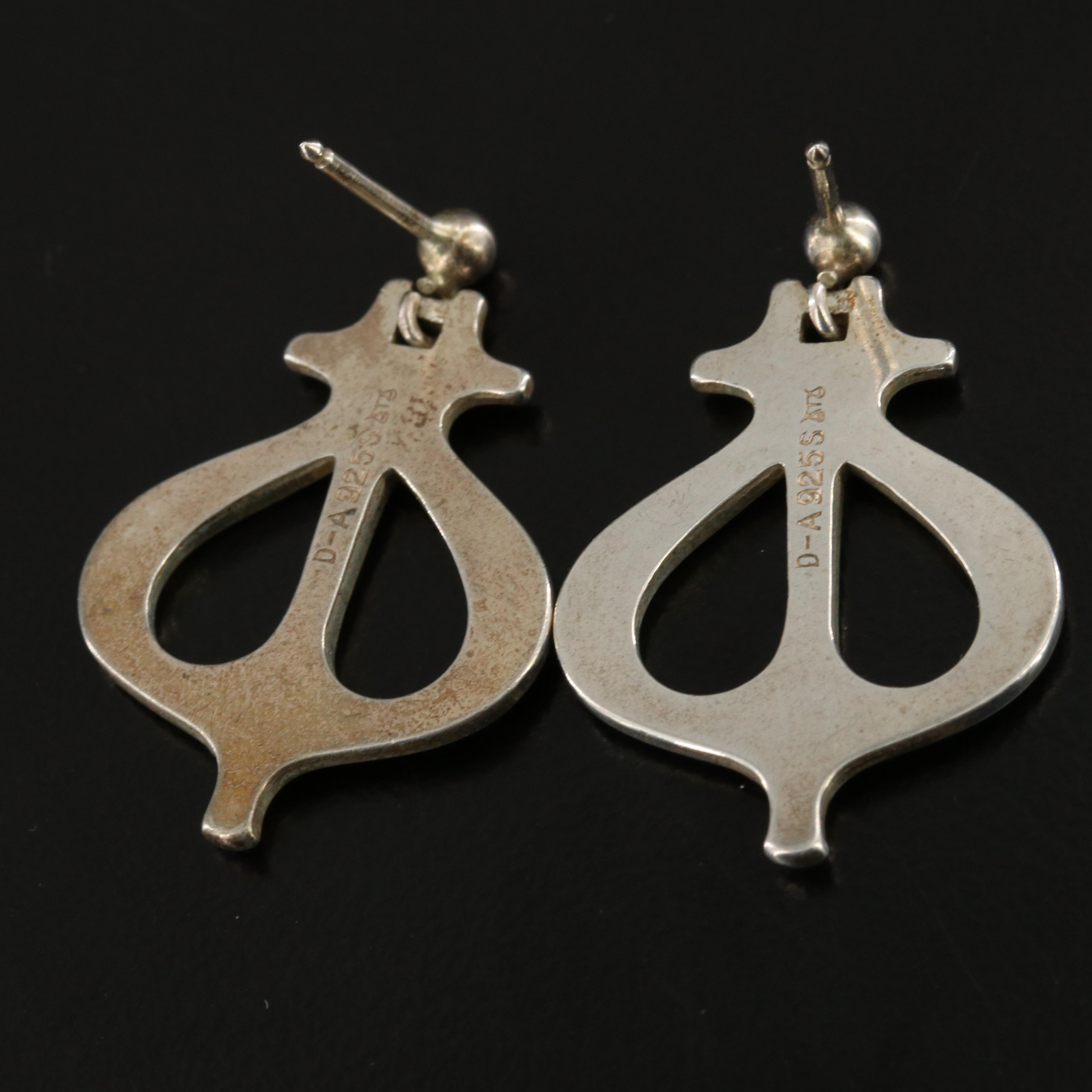 David Andersen Sterling Viking Ship Earrings