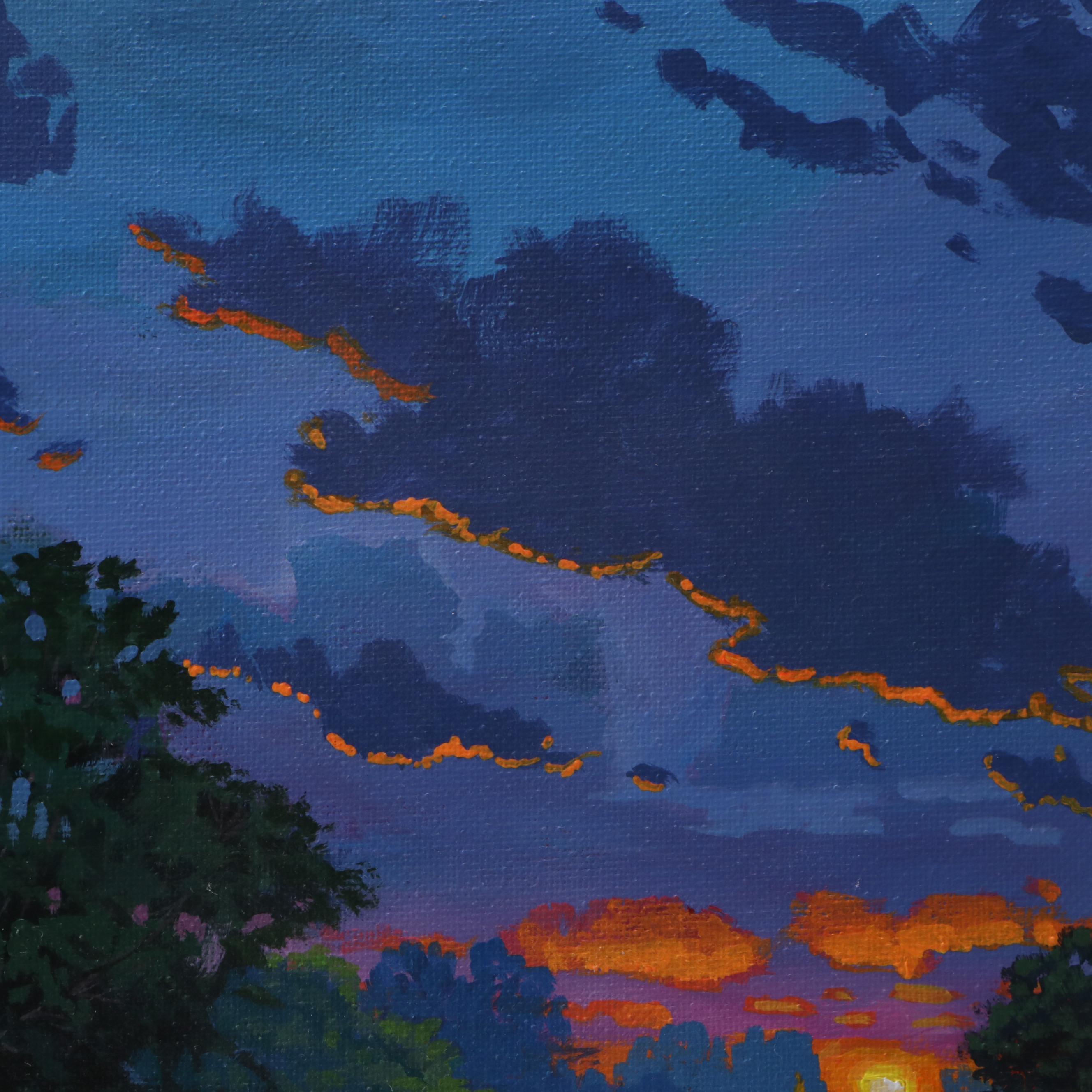 Doug "Bumo" Johnpeer Sunset Landscape Oil Painting, 2025