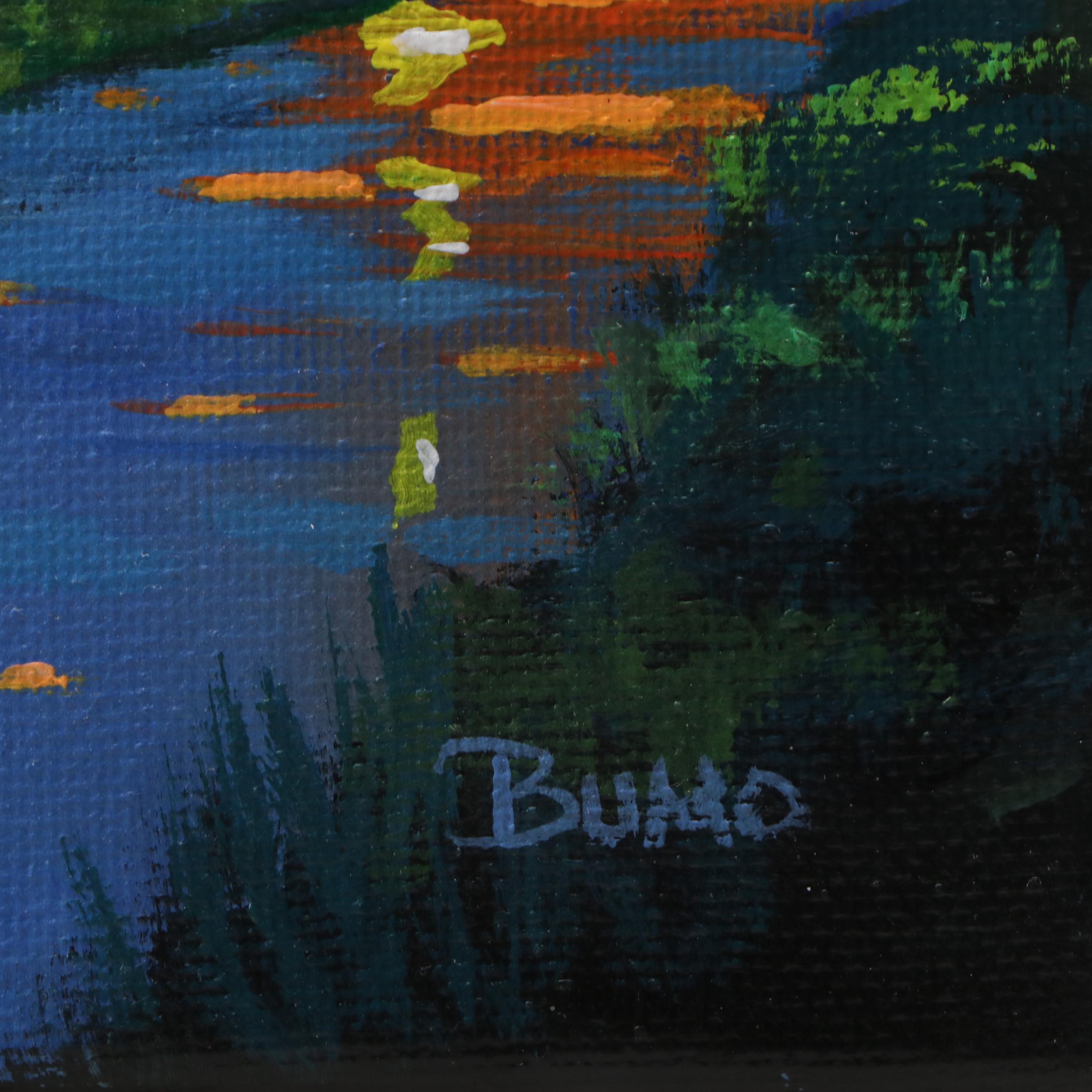 Doug "Bumo" Johnpeer Sunset Landscape Oil Painting, 2025