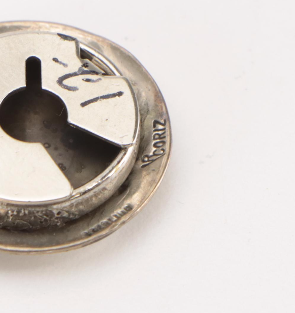Raymond Coriz Kewa Sterling Button Covers, Swan Silver Coin Silver Concho Belt