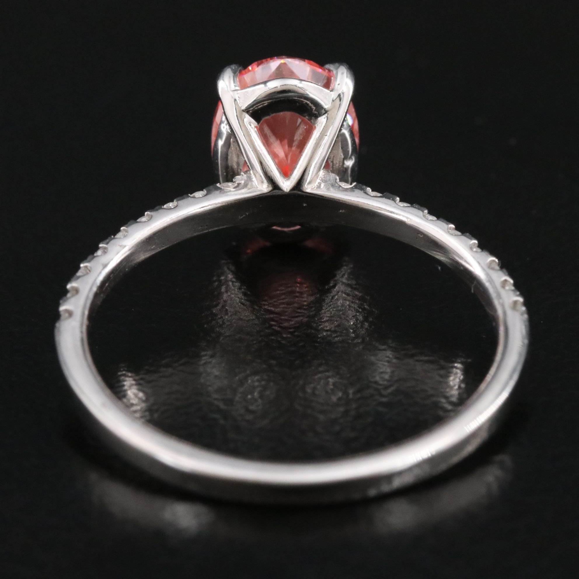 18K 2.25 CTW Lab Grown Diamond Ring with Fancy Pink Center and IGI Report