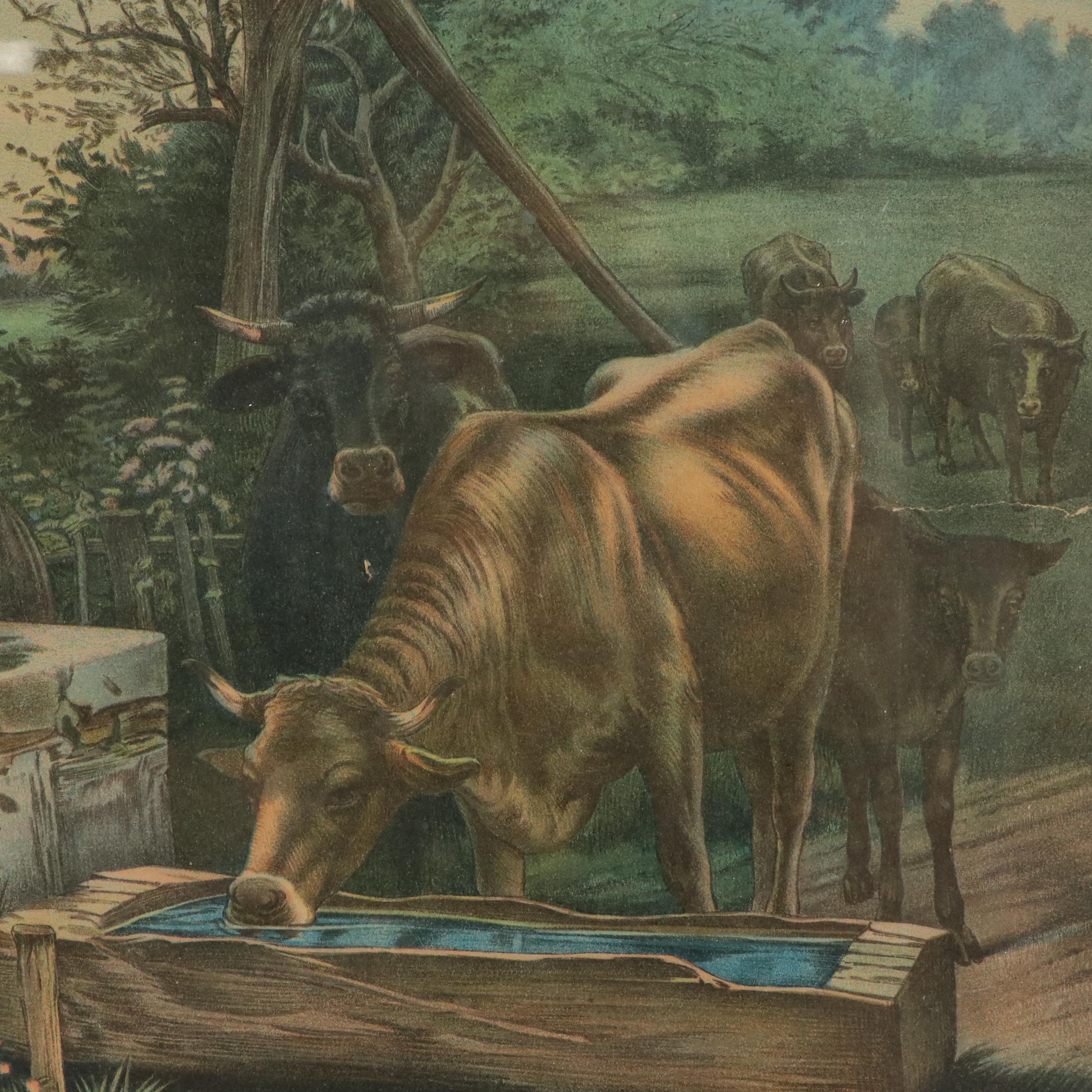 James Lee Lithograph "Makin' Love," Circa 1900