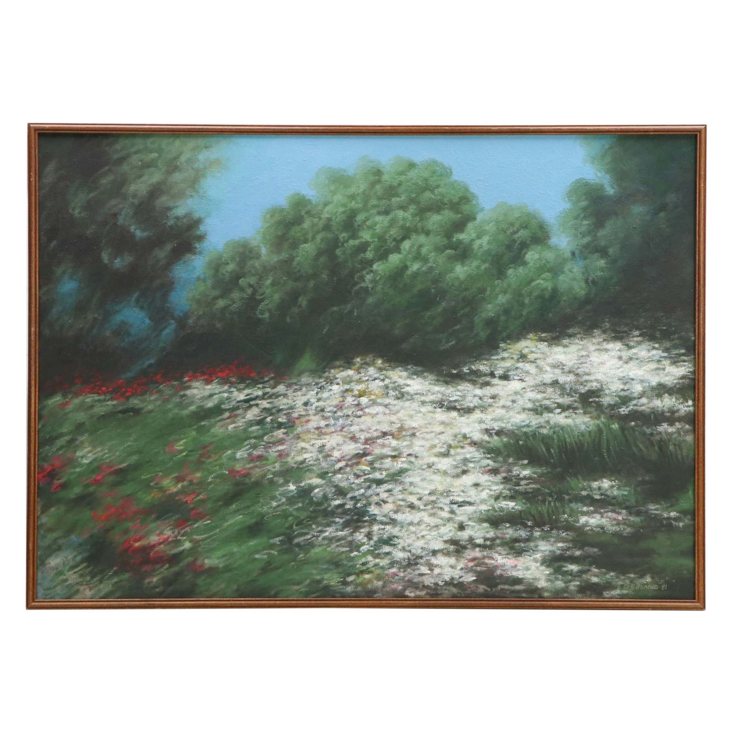 L. Di Rosario Oil Painting Landscape, 1981