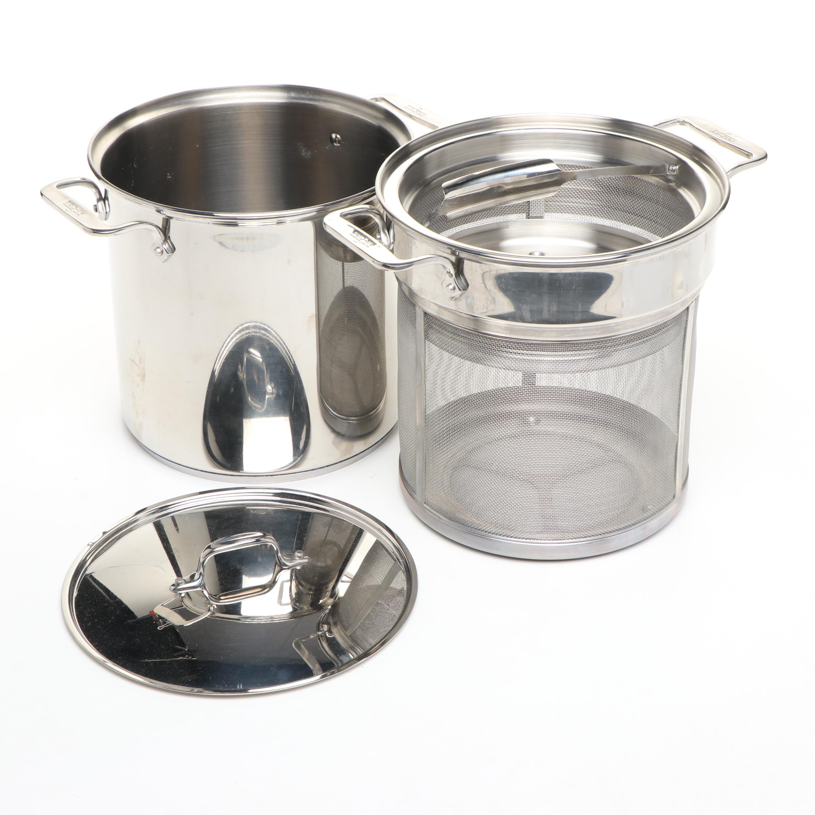 All-Clad Four Piece Stainless Steel Steamer / Stock Pot