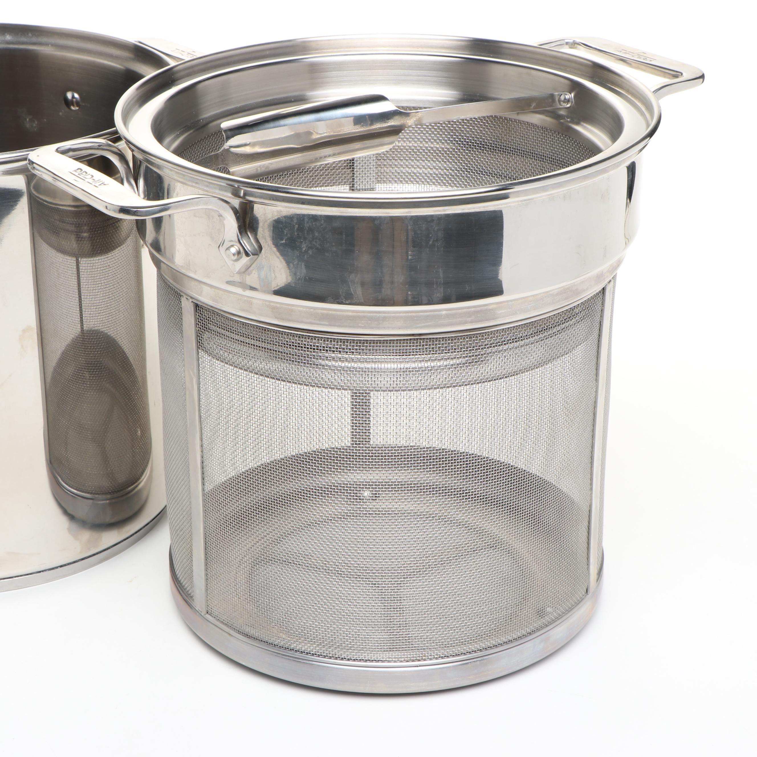 All-Clad Four Piece Stainless Steel Steamer / Stock Pot