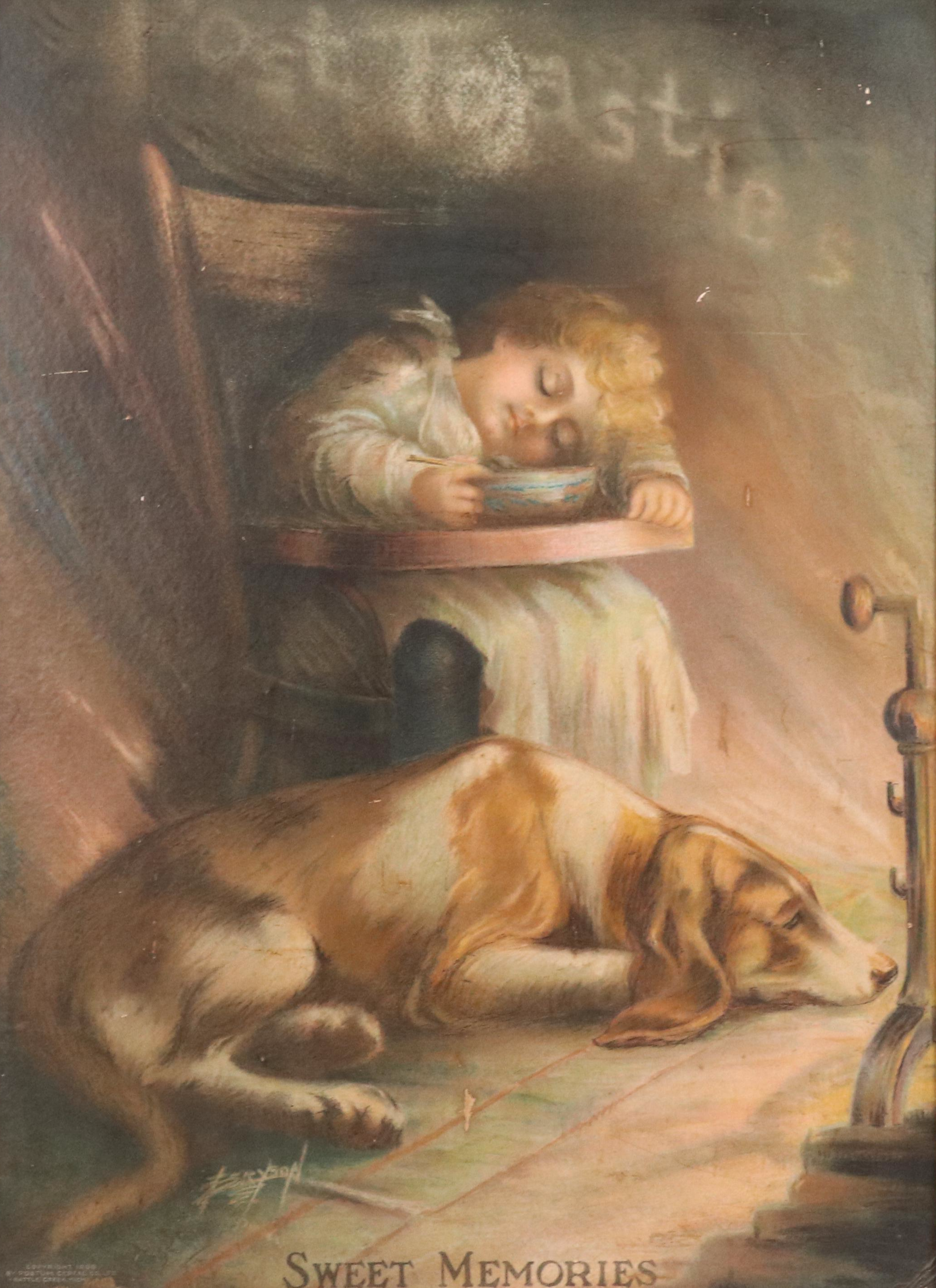 Post Toasties Cereal Lithograph "Sweet Memories," 1909