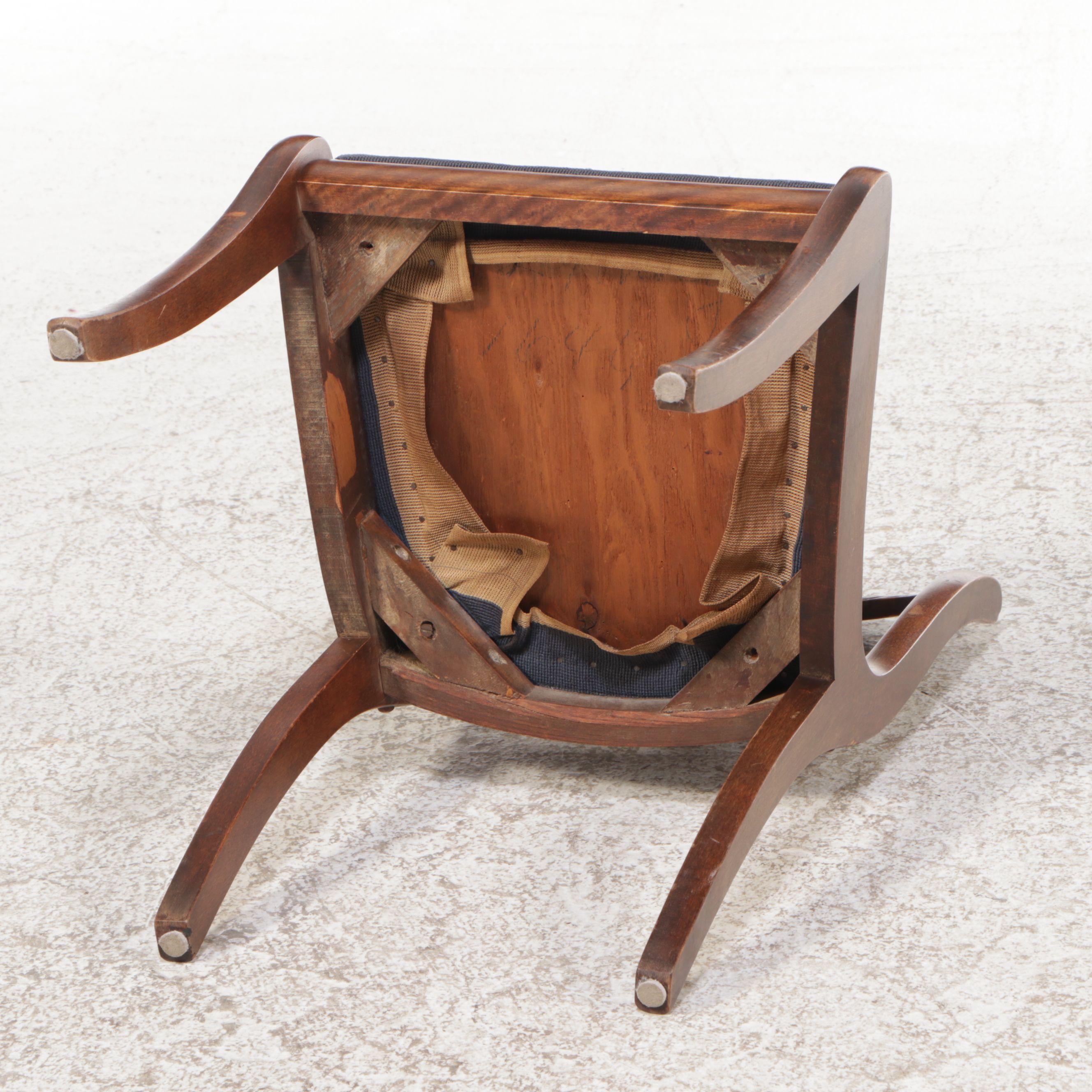 Duncan Phyfe Style Mahogany Side Chair with Needlepoint Upholstery