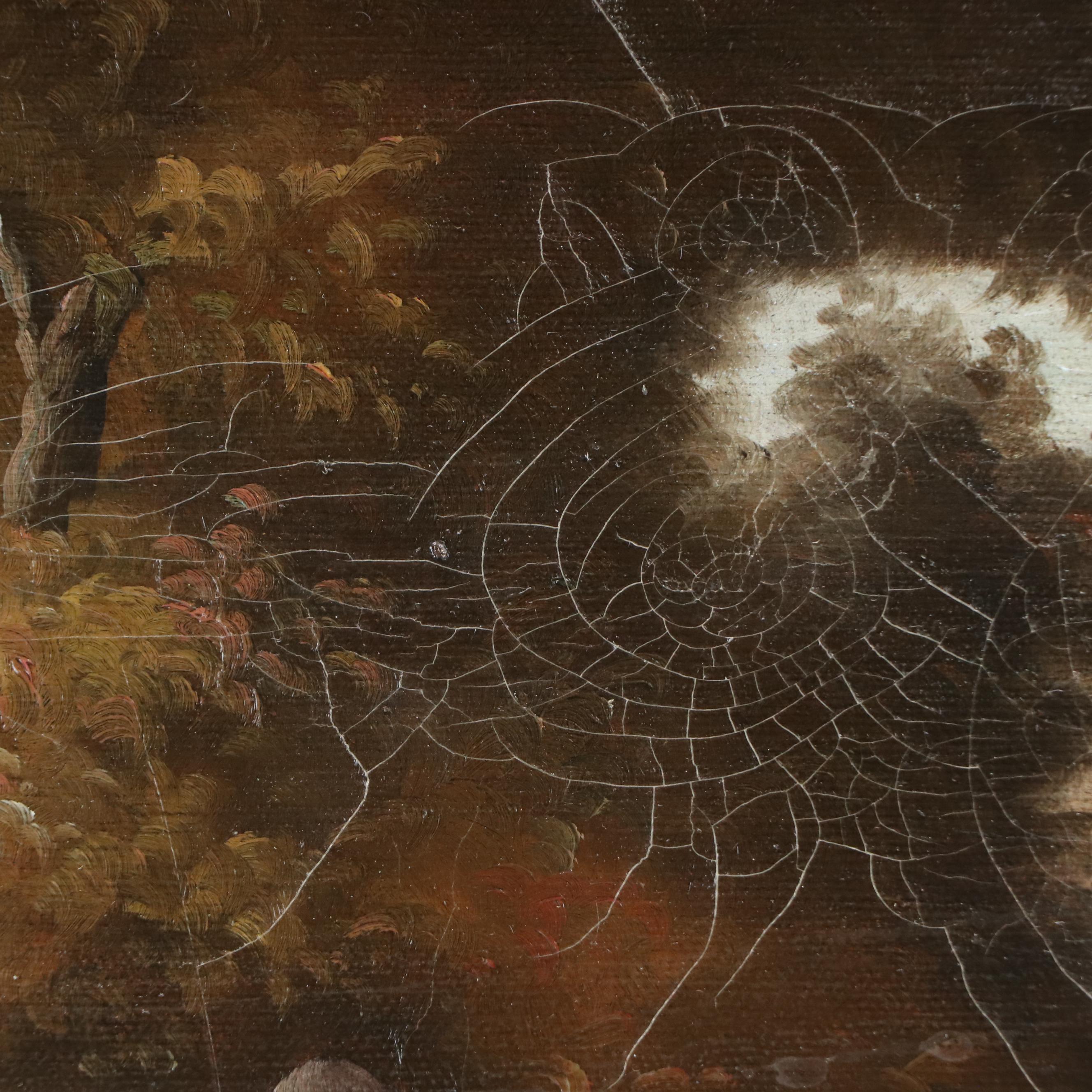 After P. Rolence Oil Painting "Himalayan Rabbits Eating Cabbage," 20th Century