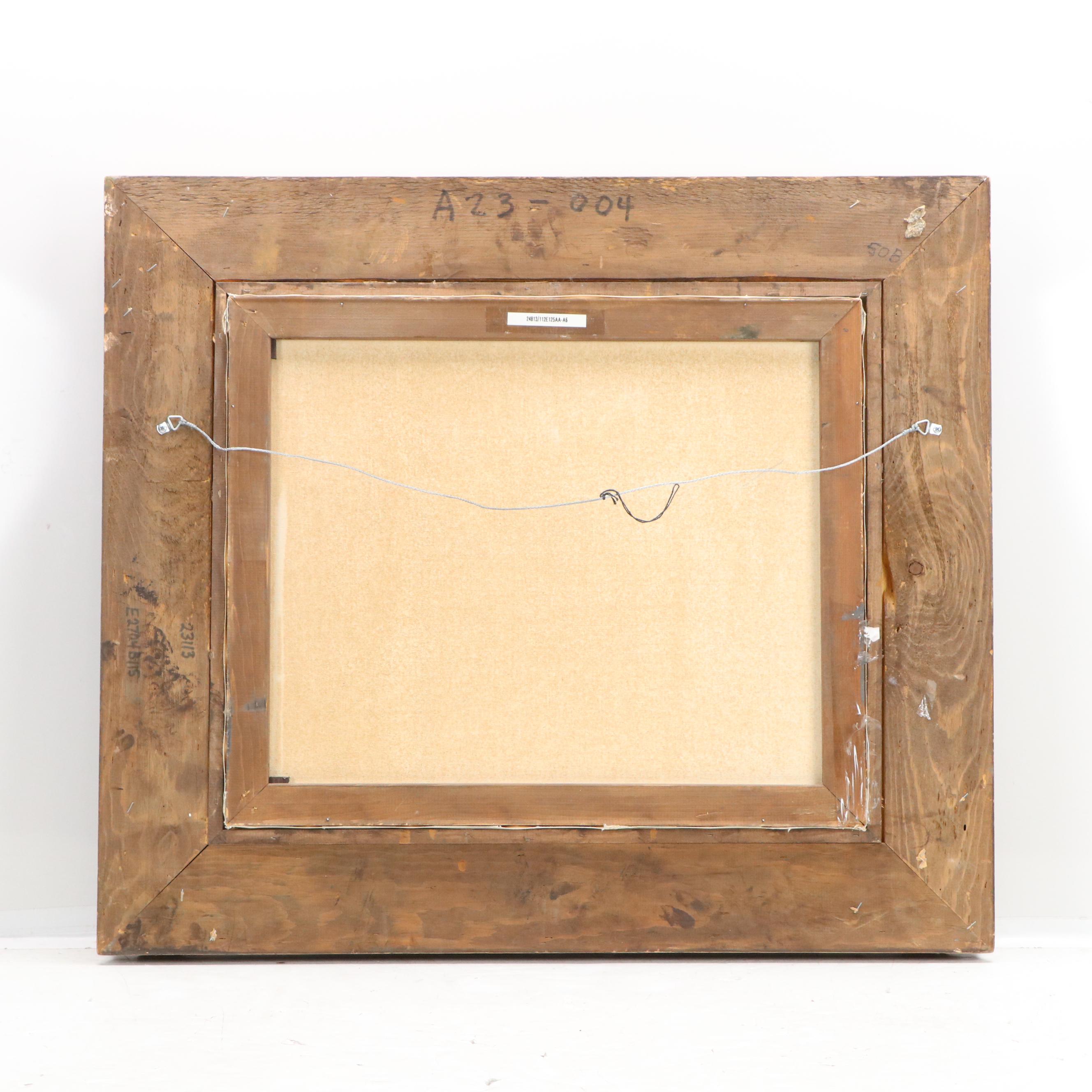 After P. Rolence Oil Painting "Himalayan Rabbits Eating Cabbage," 20th Century