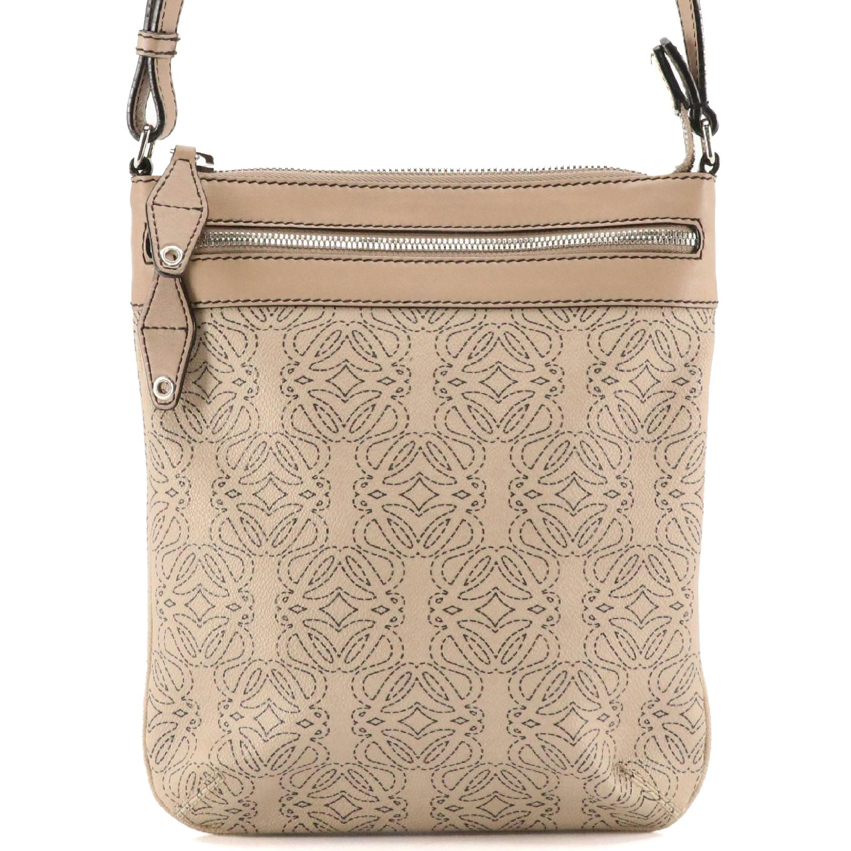 Loewe Crossbody Bag in Anagram Print Coated Canvas and Leather