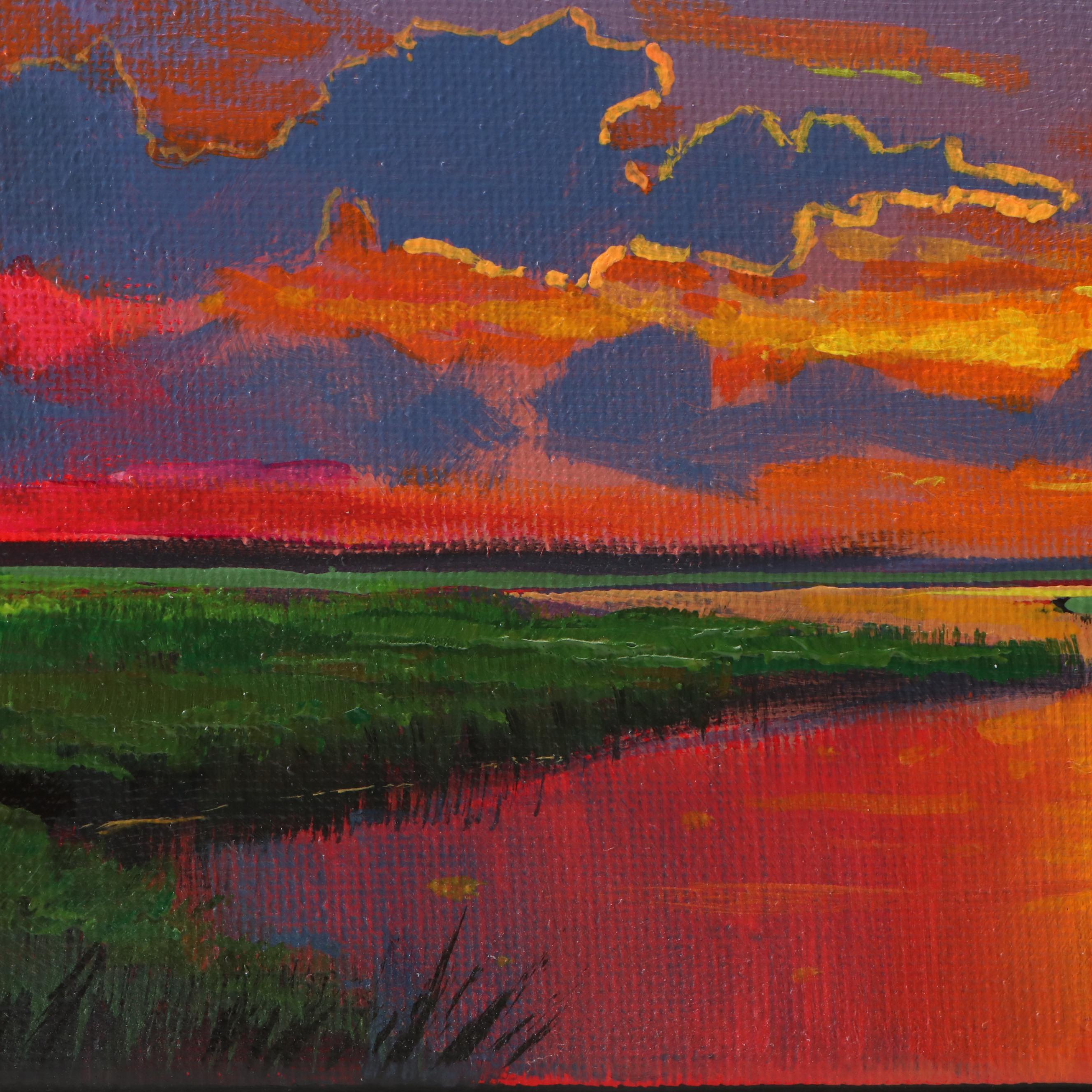 Doug "Bumo" Johnpeer Sunset Landscape Oil Painting, 2025
