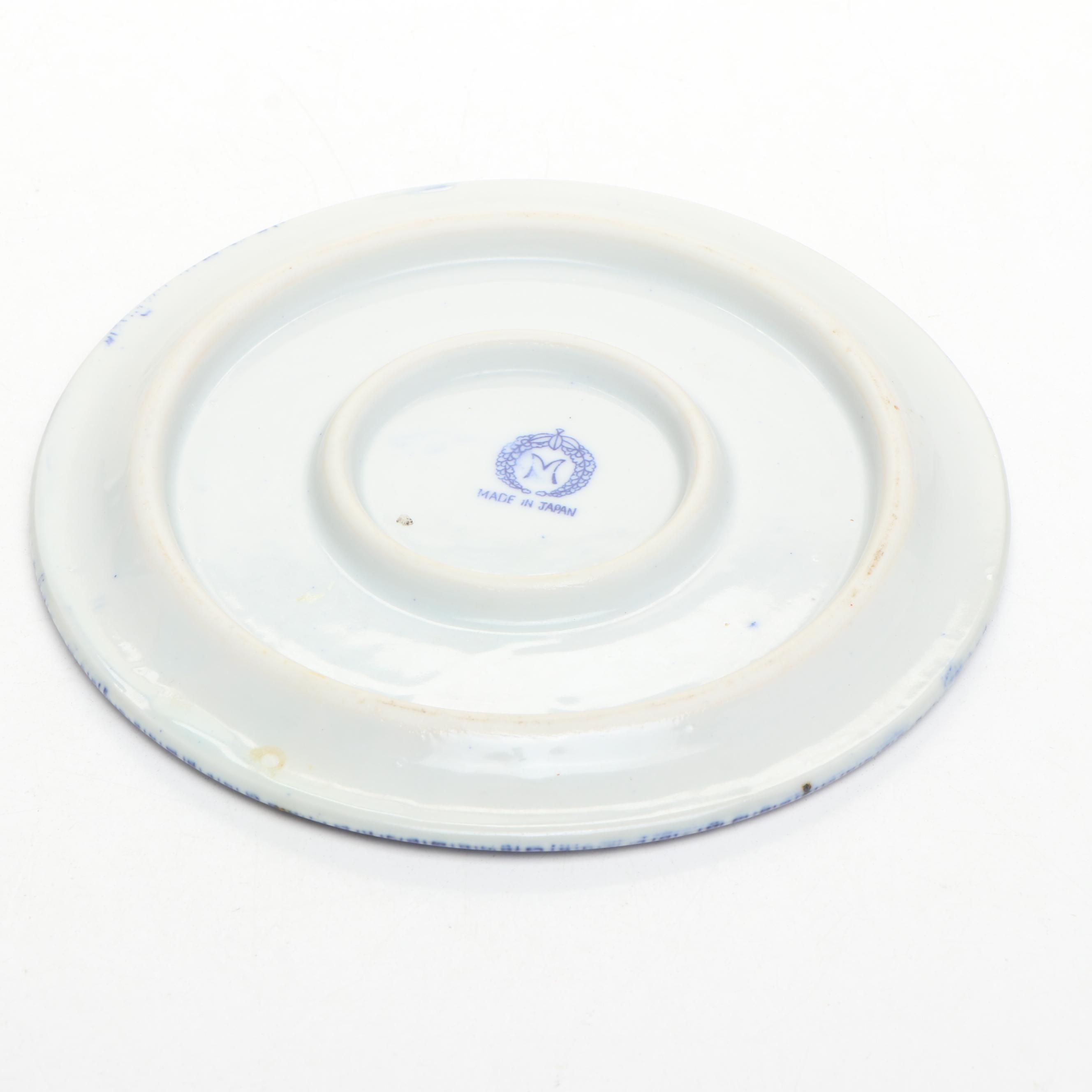 Japanese Blue on White Pheonix Arabesque Porcelain Tea Set