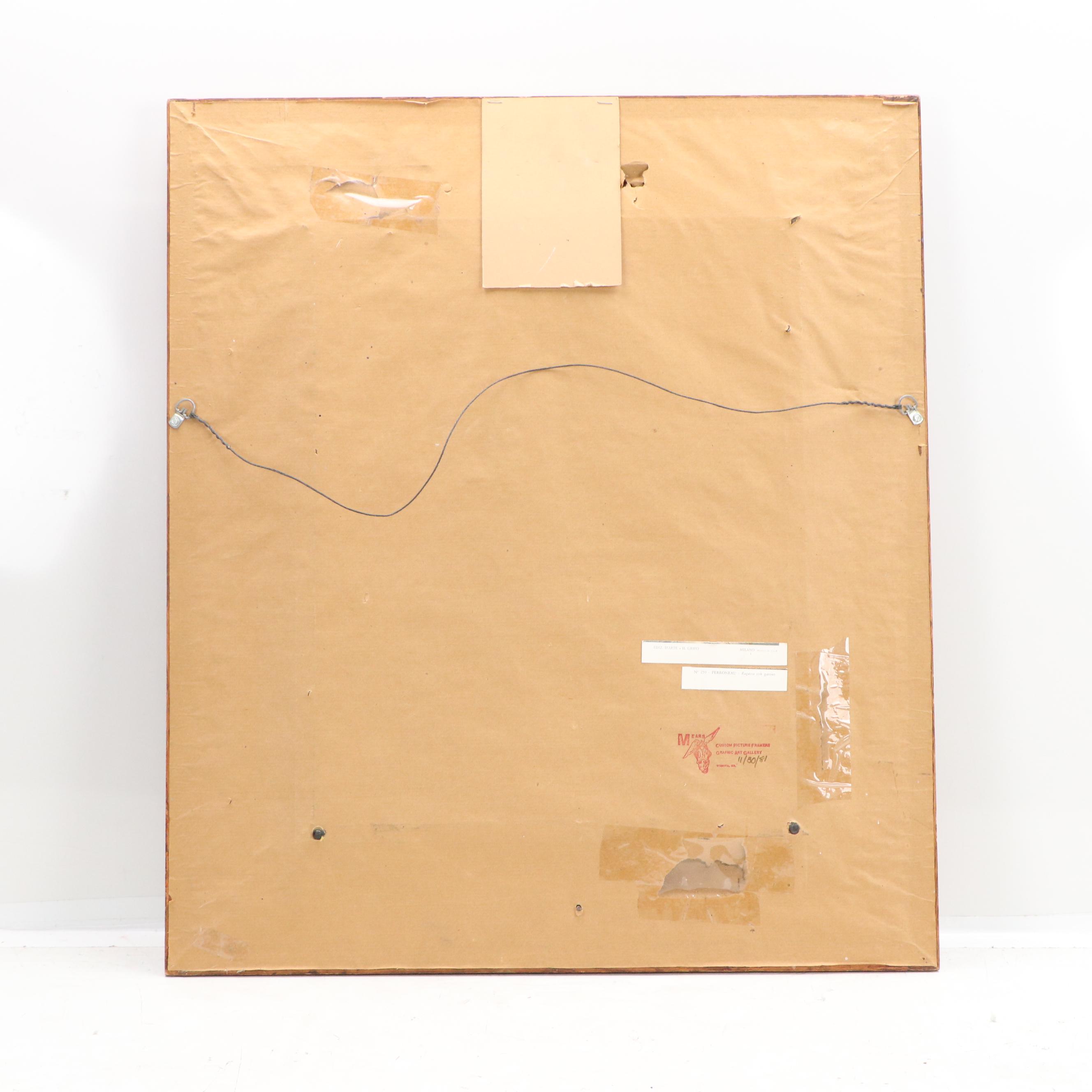 After Jean-Baptiste Perronneau Offset Lithograph "A Girl with a Kitten"