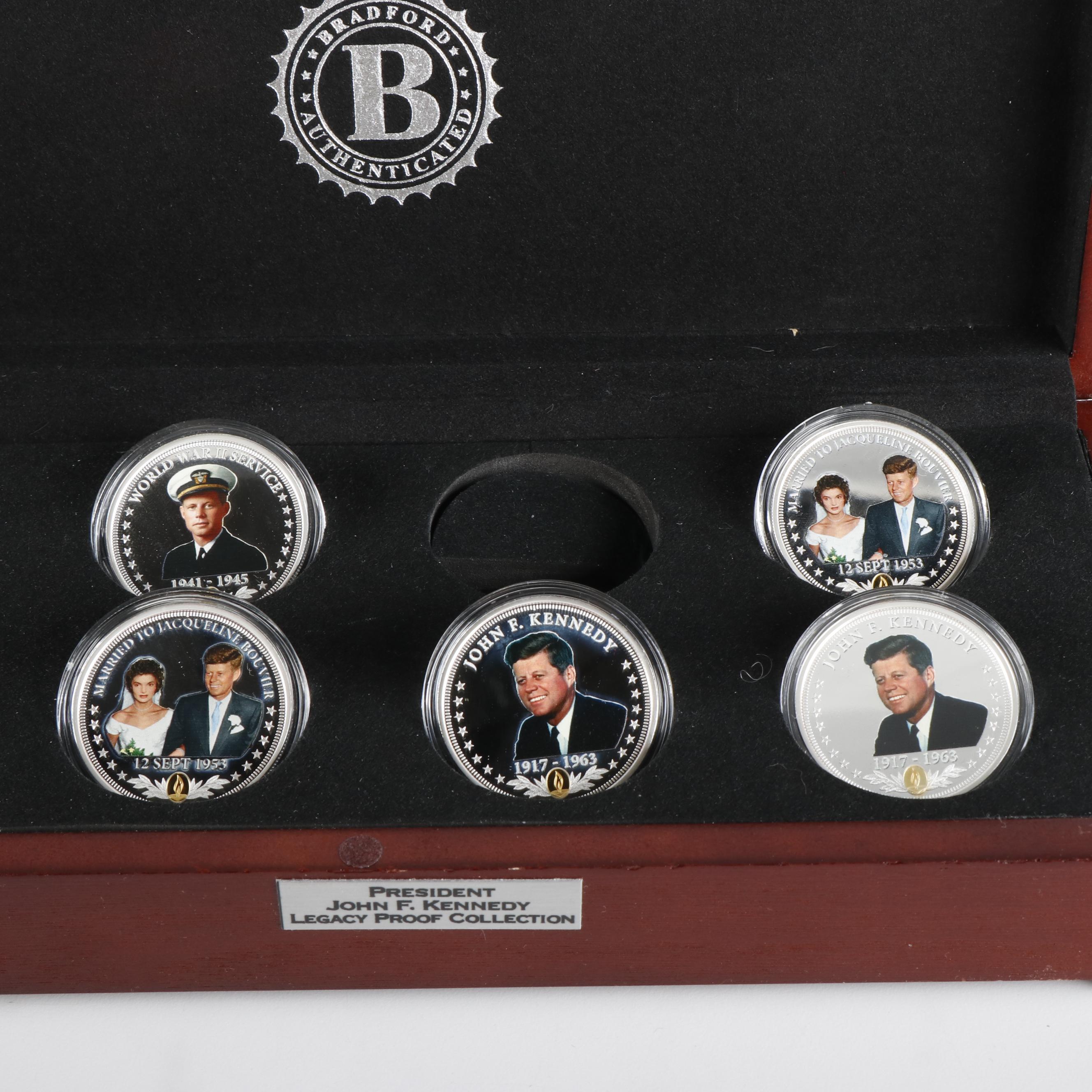 Two Kennedy Legacy Coin Sets and a Morgan Dollar History Set