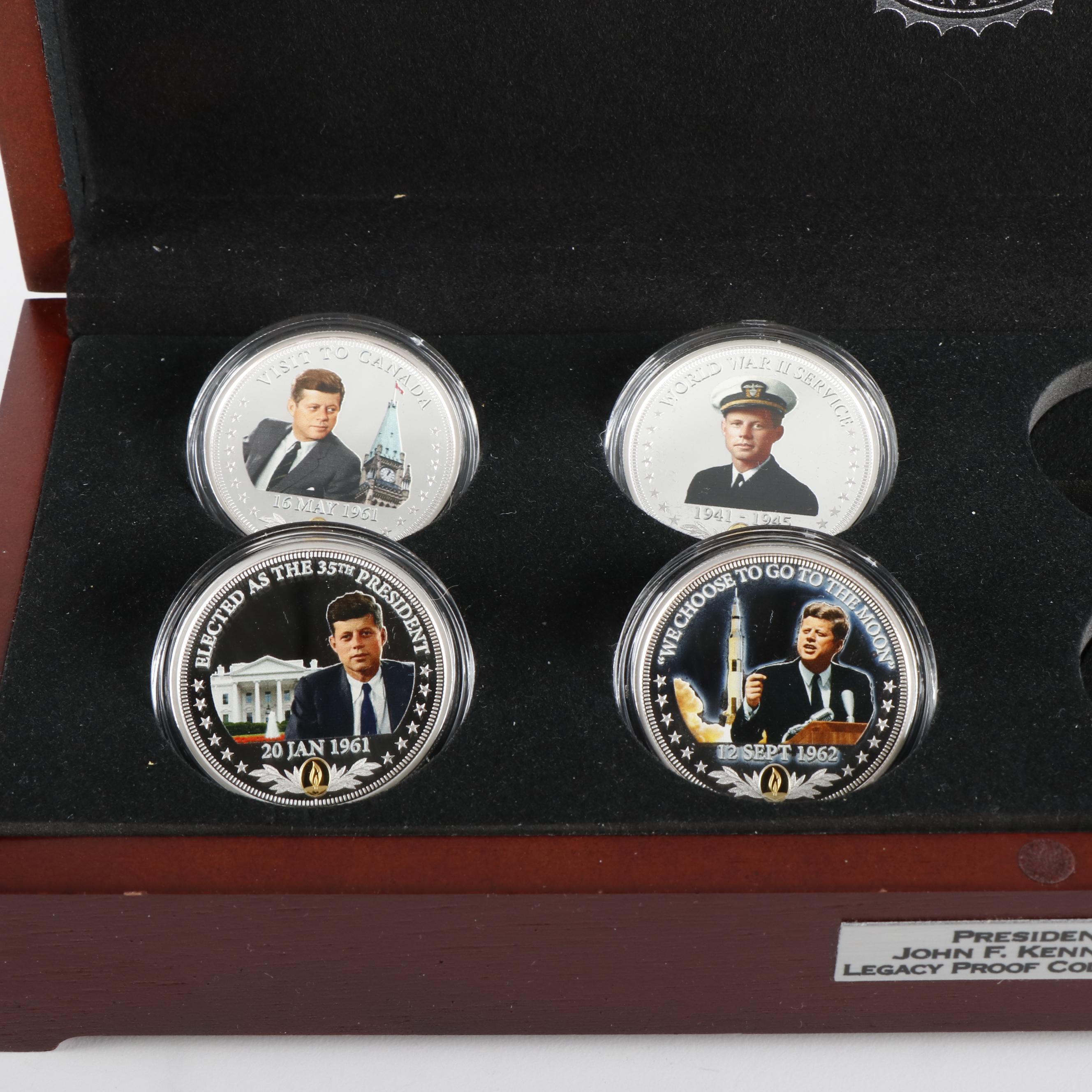 Two Kennedy Legacy Coin Sets and a Morgan Dollar History Set