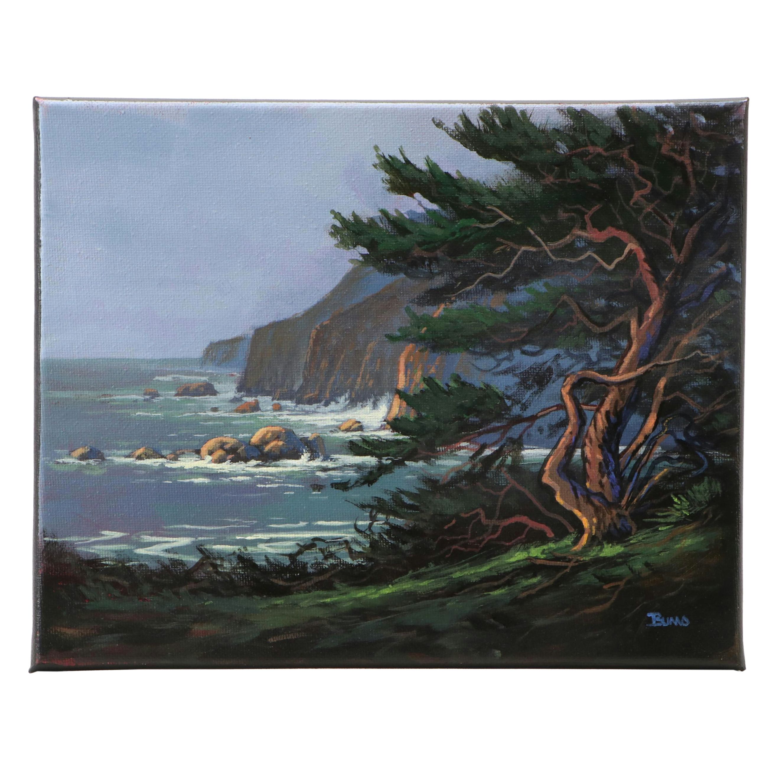 Doug "Bumo" Johnpeer Coastal Landscape Oil Painting, 2025
