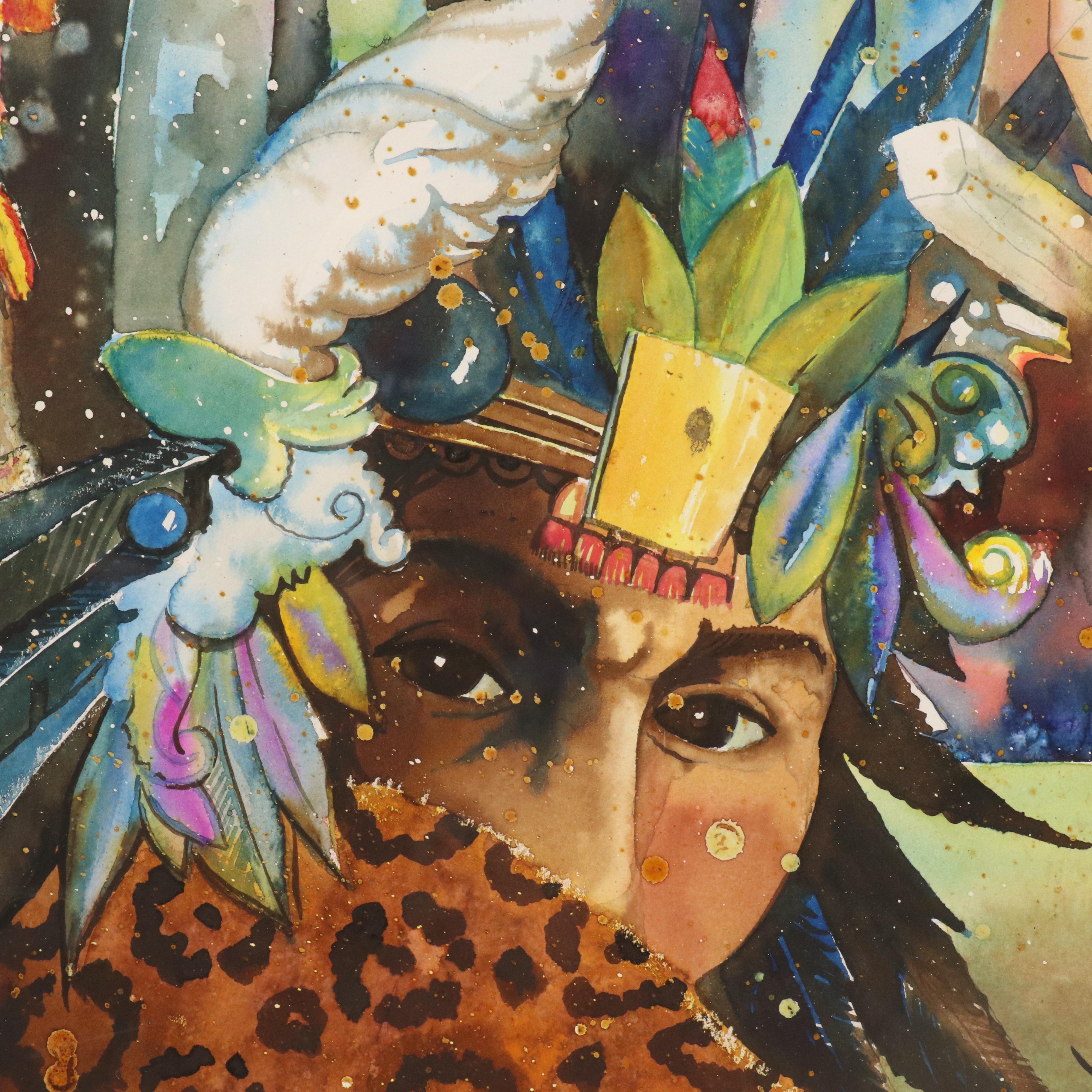 Porro Peruvian Fantasy Mixed Media Composition