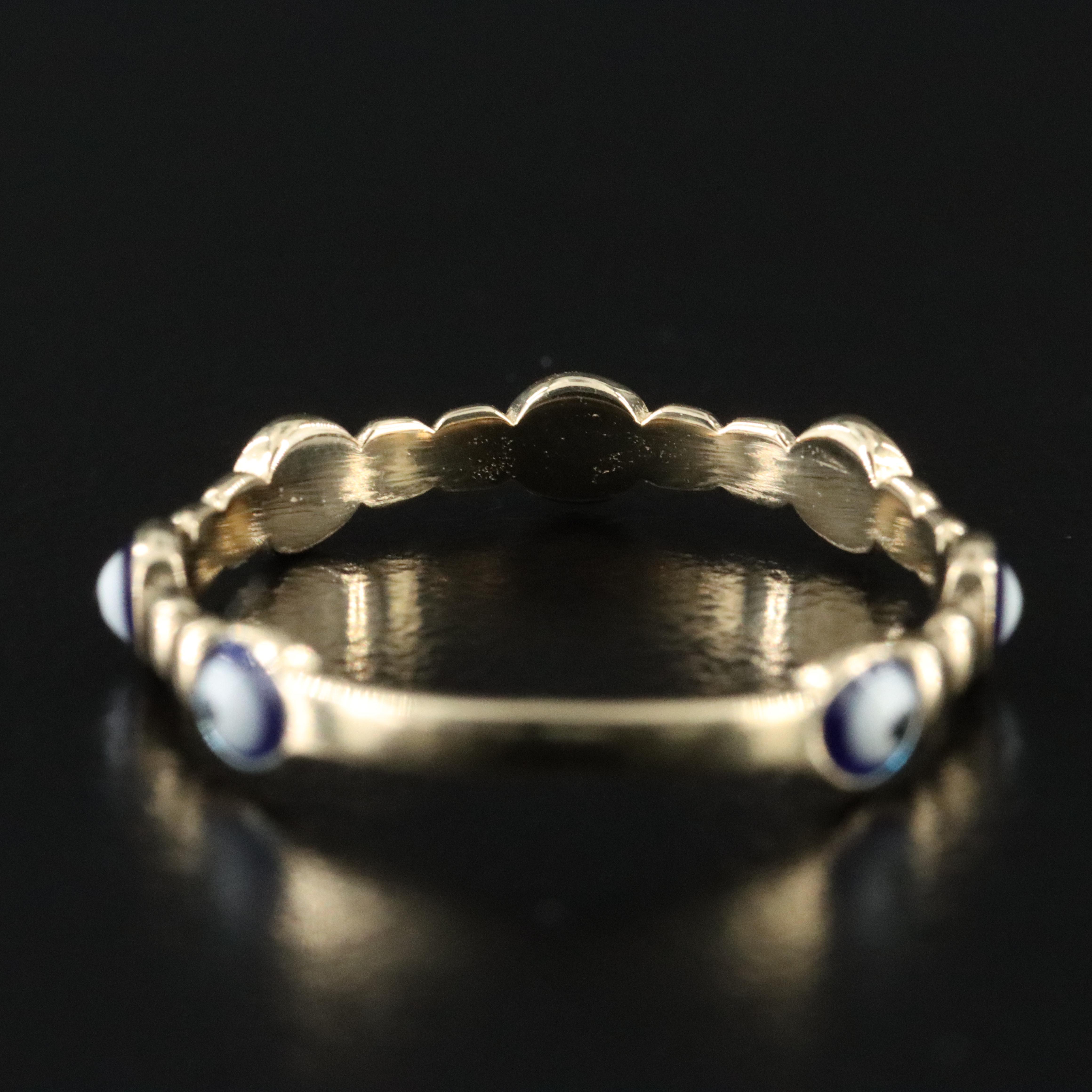 14K Enamel Evil Eye Ring