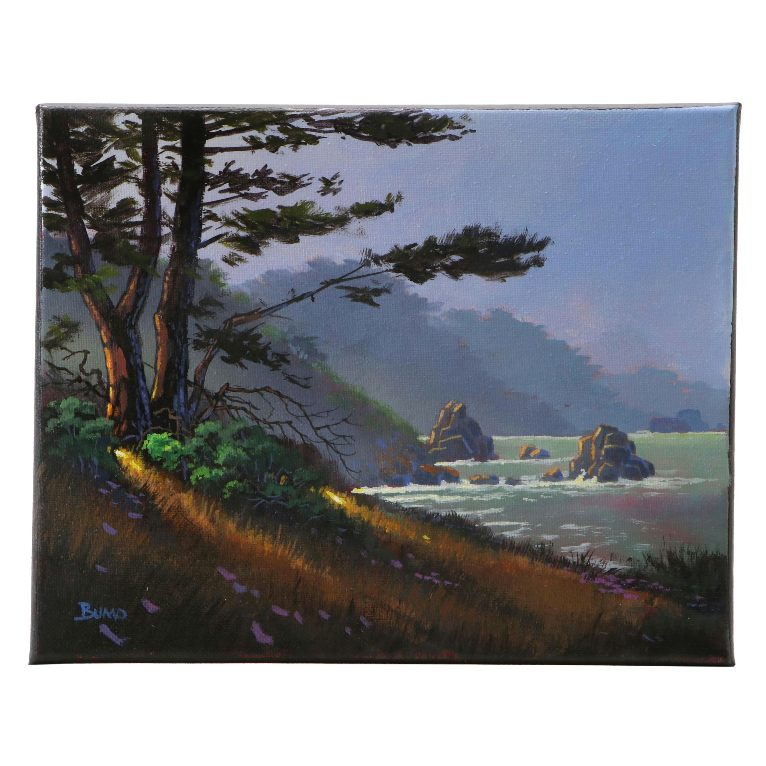 Doug "Bumo" Johnpeer Coastal Landscape Oil Painting, 2025