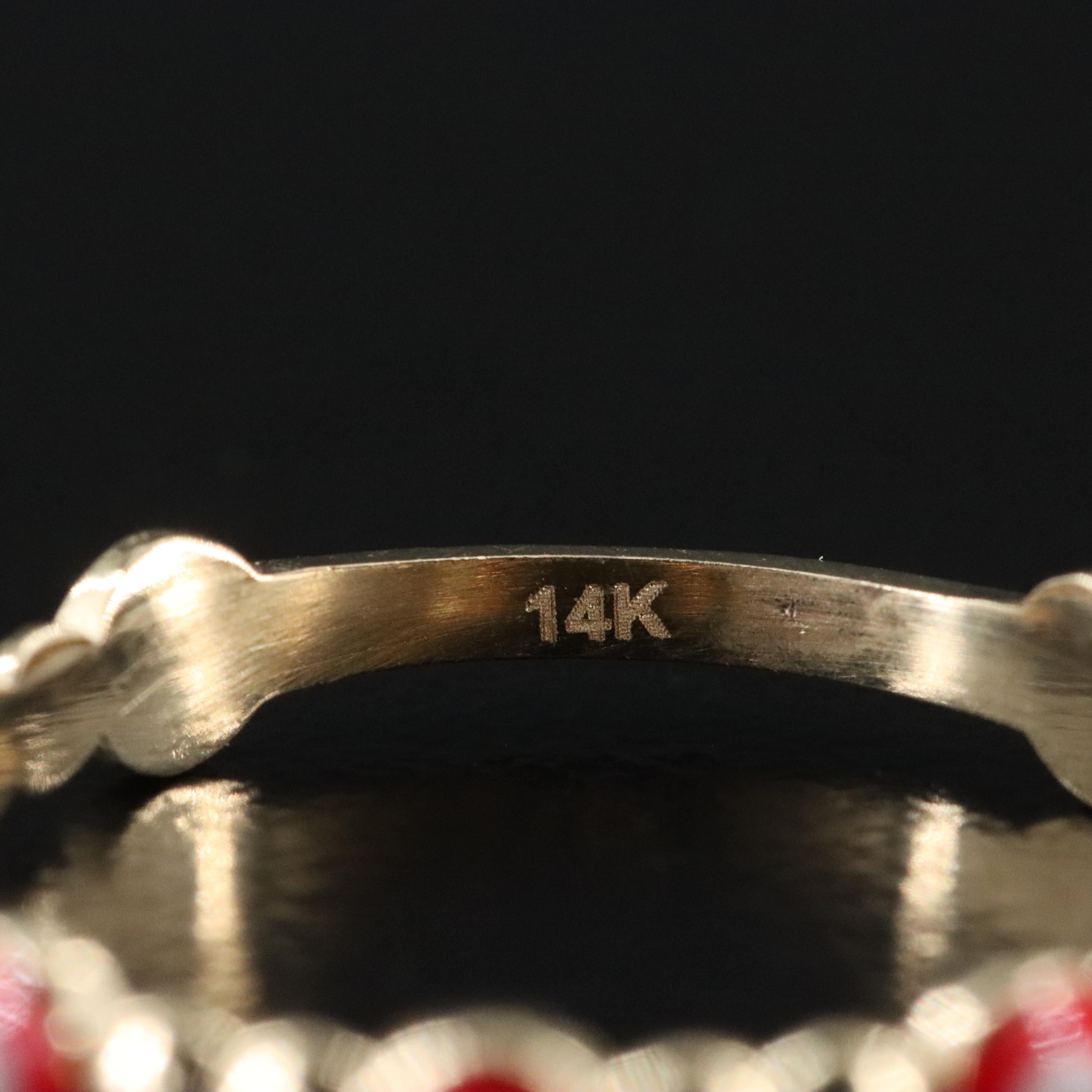 14K Enamel Evil Eye Ring