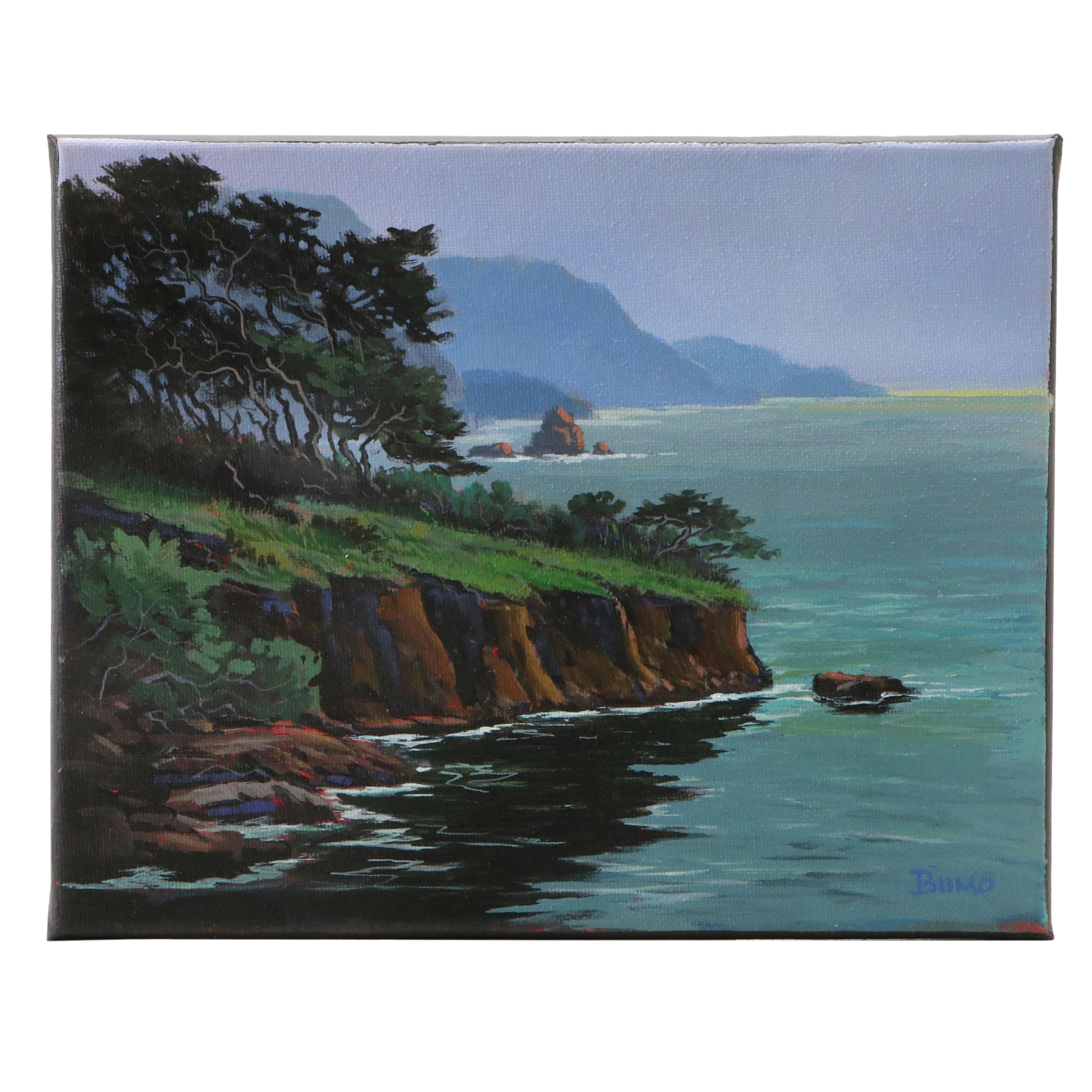 Doug "Bumo" Johnpeer Coastal Landscape Oil Painting, 2025