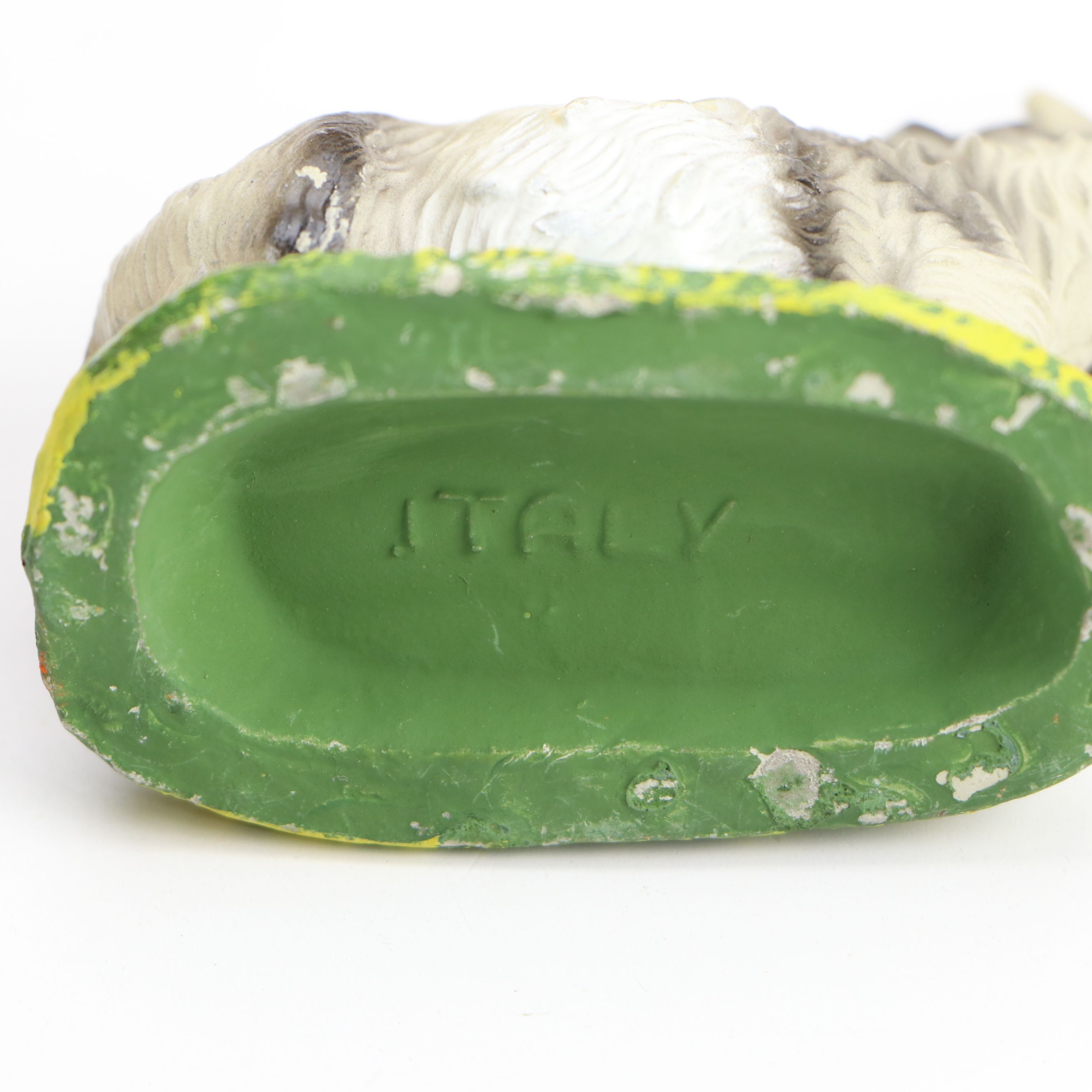 Italian Hand-Painted Creche with Nativity Chalkware Figures